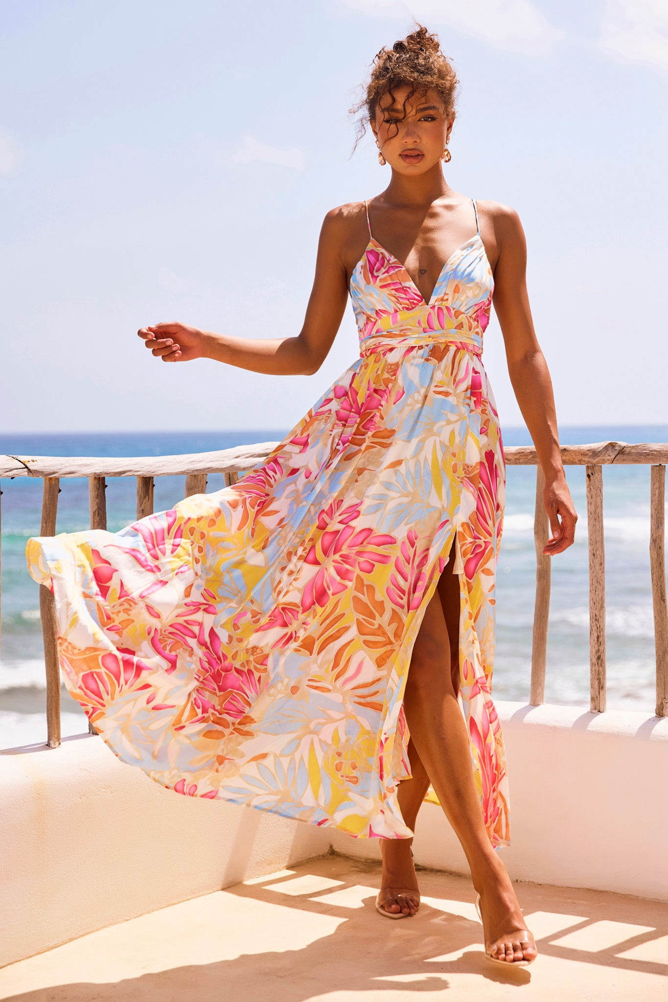 New Fantasy Maxi Dress - Pink Multi | Sage and Paige AUS.