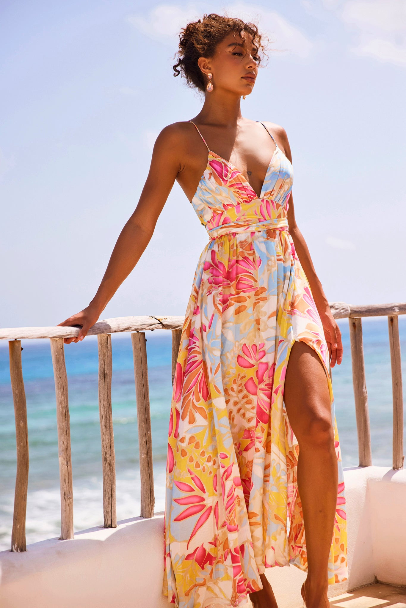 New Fantasy Maxi Dress - Pink Multi | Sage and Paige AUS.