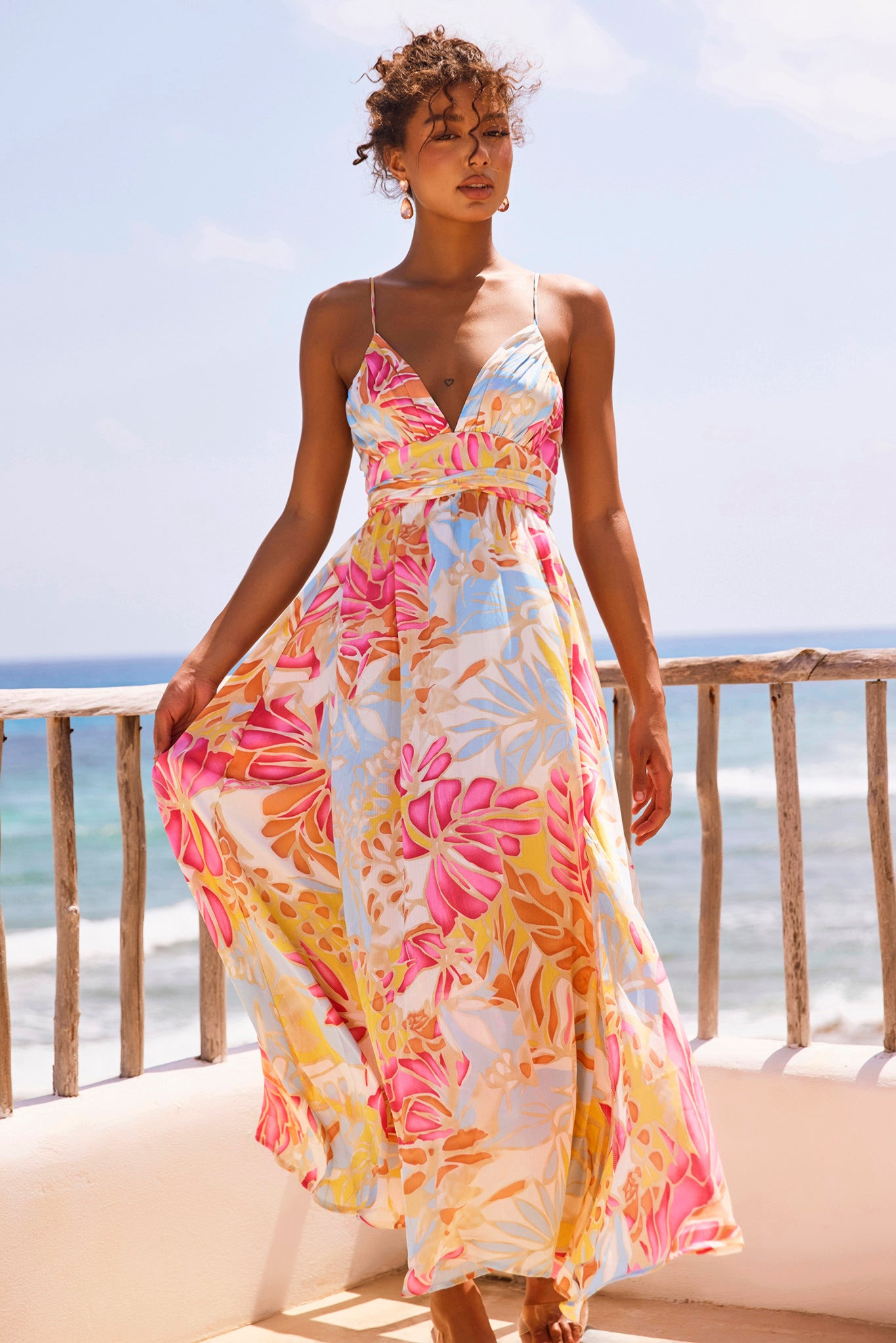 New Fantasy Maxi Dress - Pink Multi | Sage and Paige AUS.