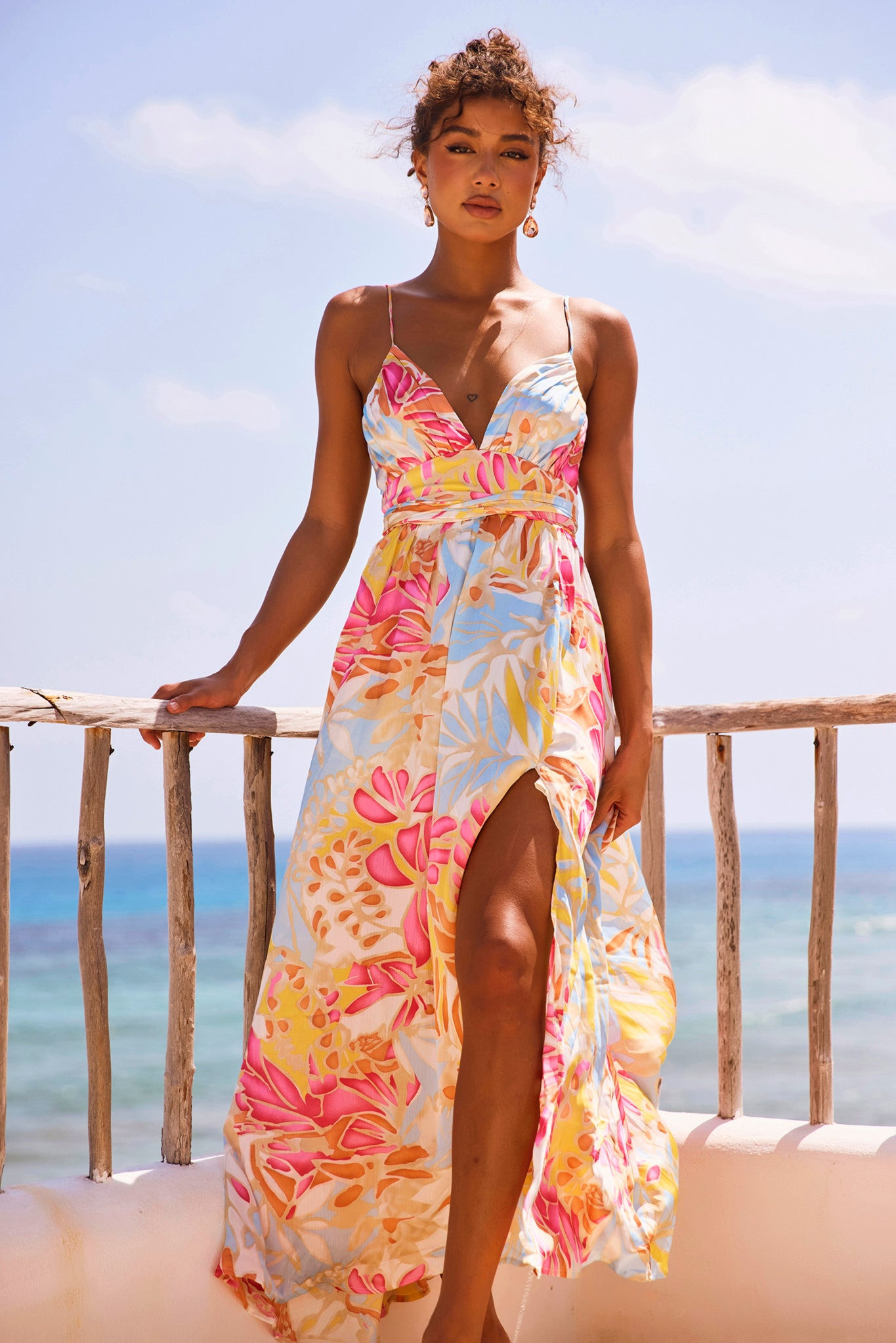 New Fantasy Maxi Dress - Pink Multi | Sage and Paige AUS.