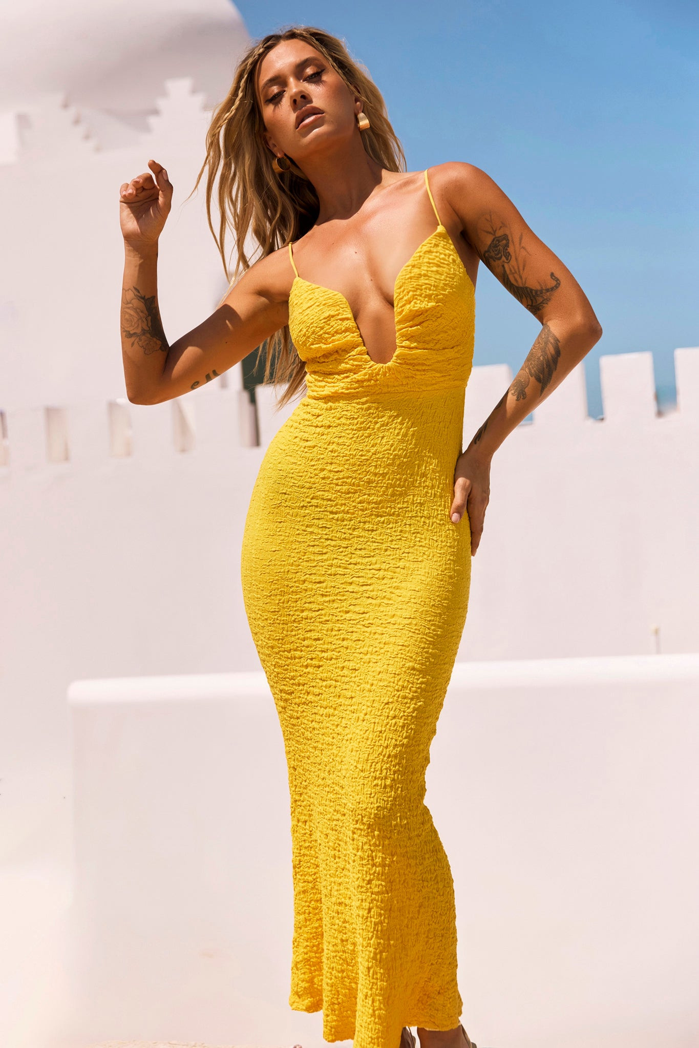 Sweet Talk Midi Dress - Yellow | Sage and Paige AUS.