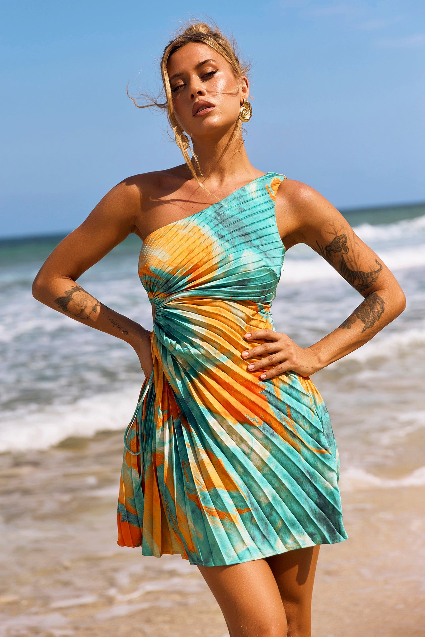 Party In My House Mini Dress - Orange Multi | Sage and Paige AUS.