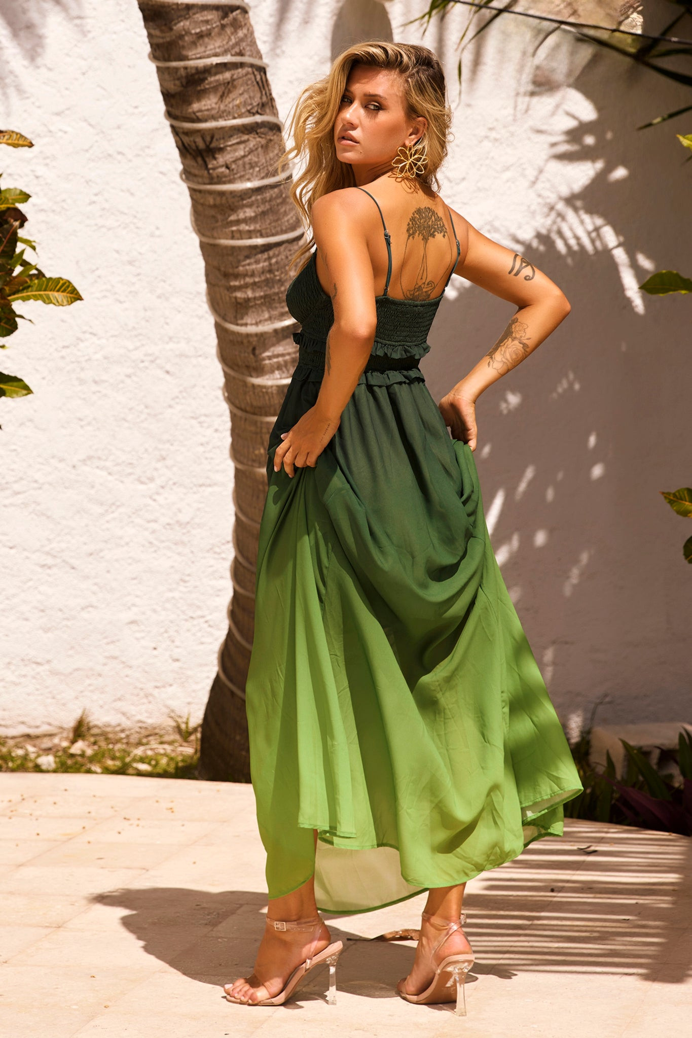 Moonscapes Maxi Dress - Green Multi | Sage and Paige AUS.