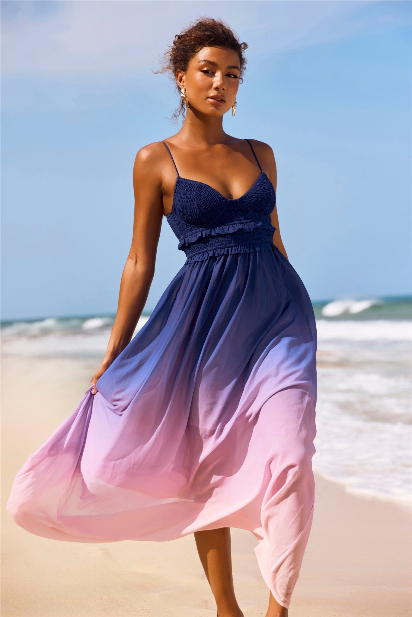 Moonscapes Maxi Dress - Pink Multi | Sage and Paige AUS.