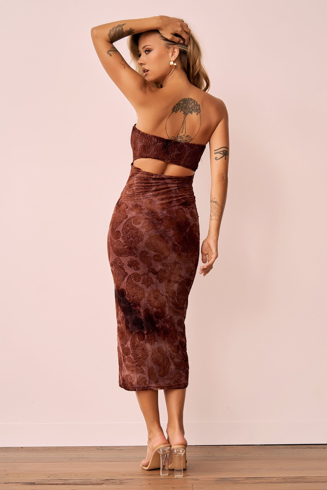 Surprise Moments Midi Dress - Brown | Sage and Paige AUS.