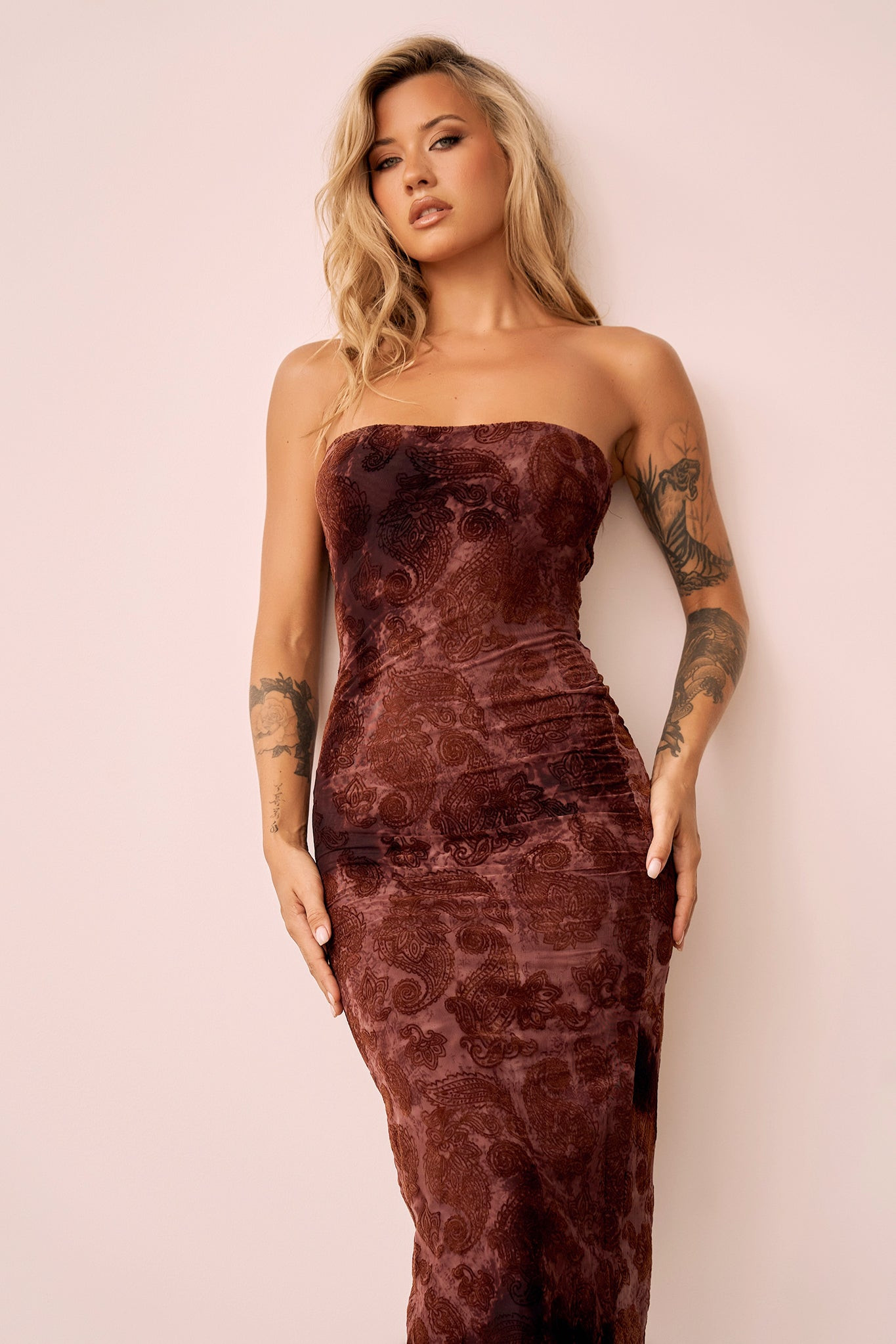 Surprise Moments Midi Dress - Brown | Sage and Paige AUS.