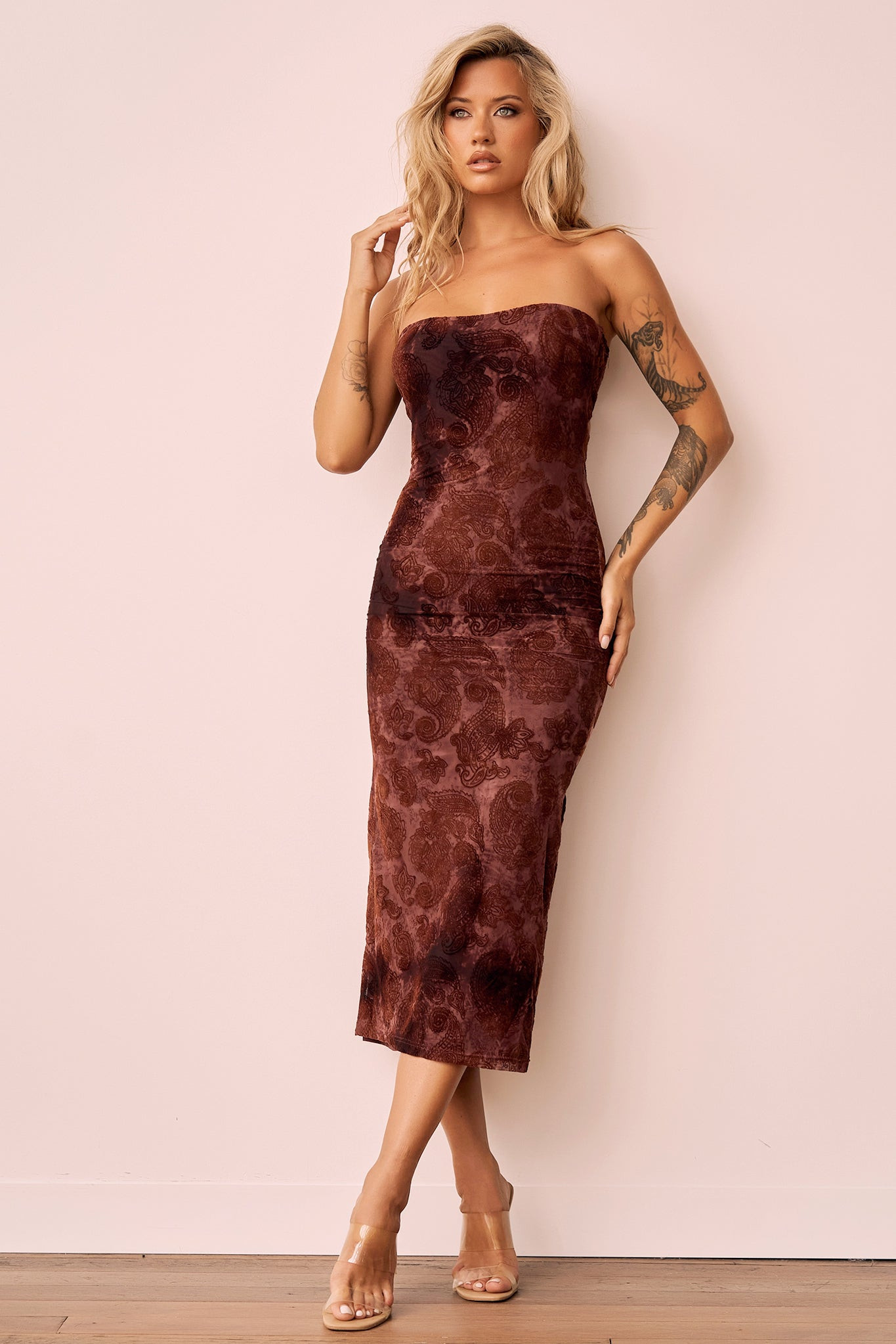 Surprise Moments Midi Dress - Brown | Sage and Paige AUS.