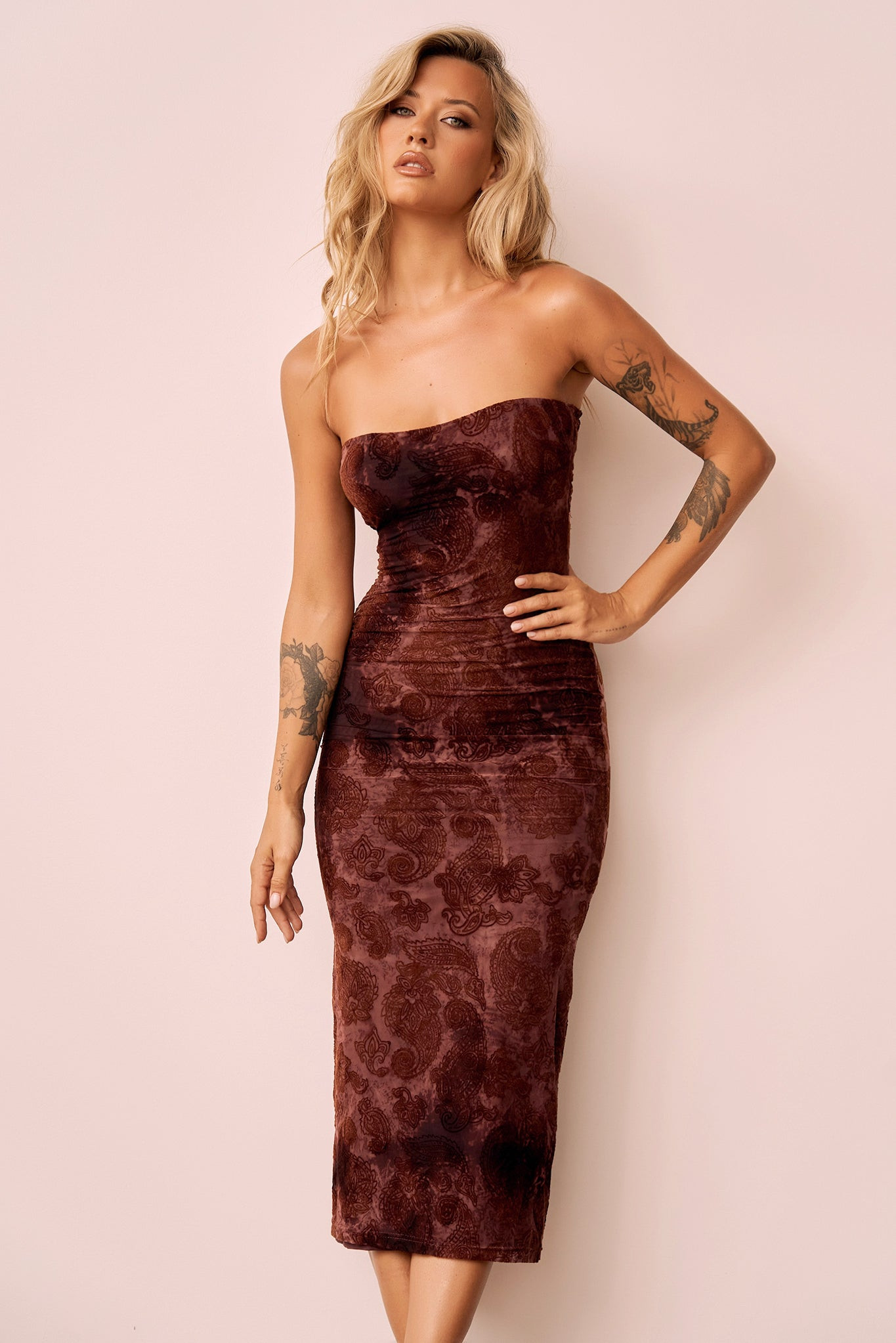 Surprise Moments Midi Dress - Brown | Sage and Paige AUS.