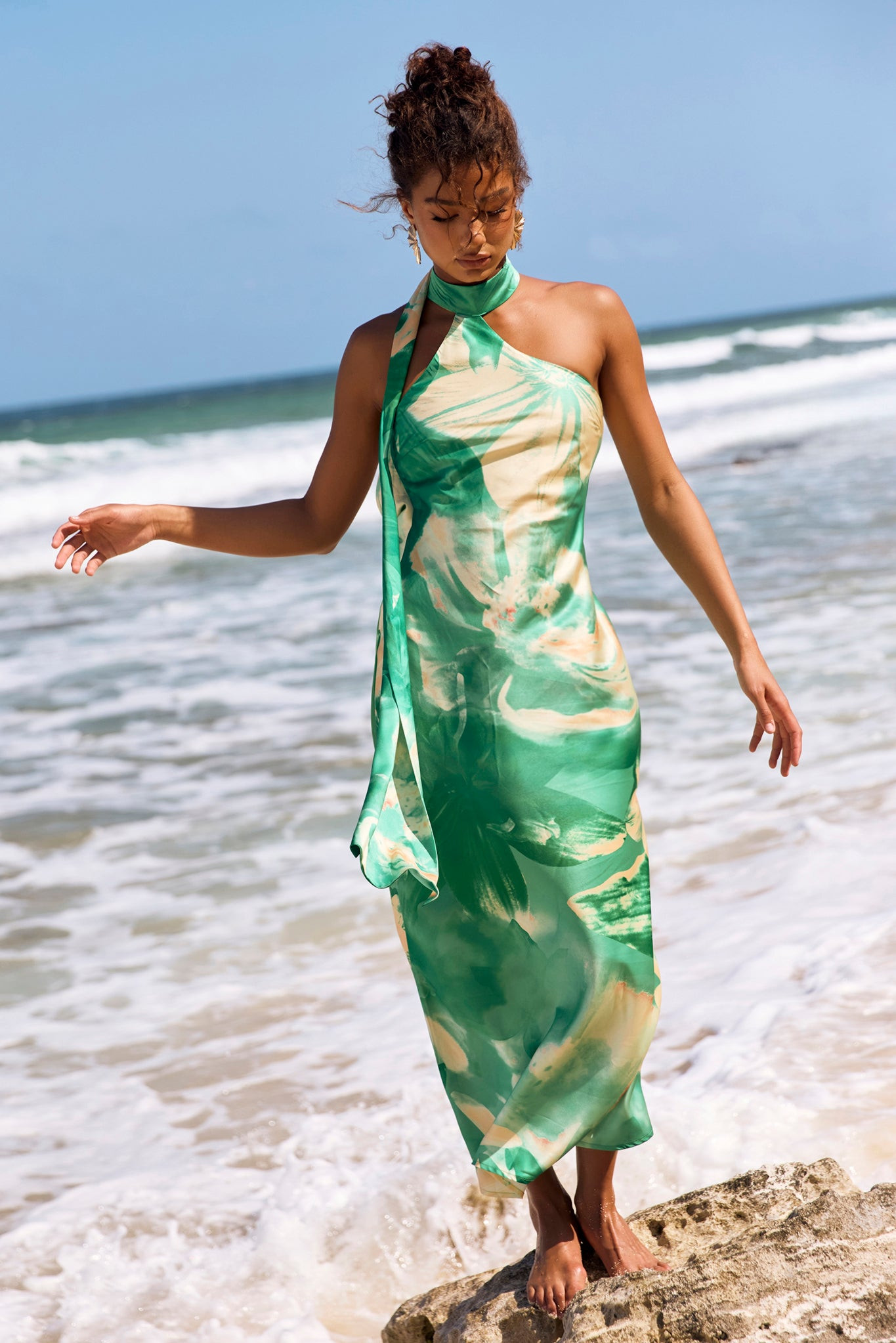 On The Dance Floor Maxi Dress - Green Multi | Sage and Paige AUS.
