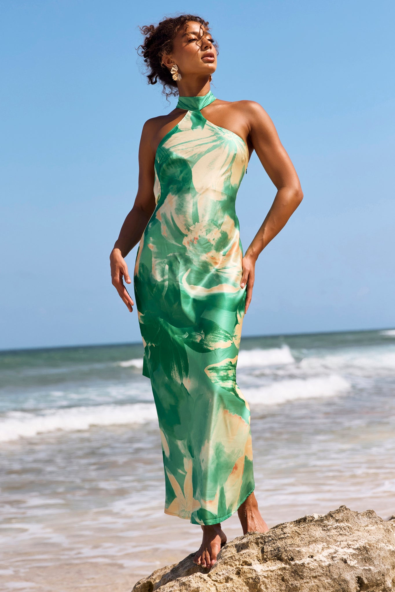 On The Dance Floor Maxi Dress - Green Multi | Sage and Paige AUS.