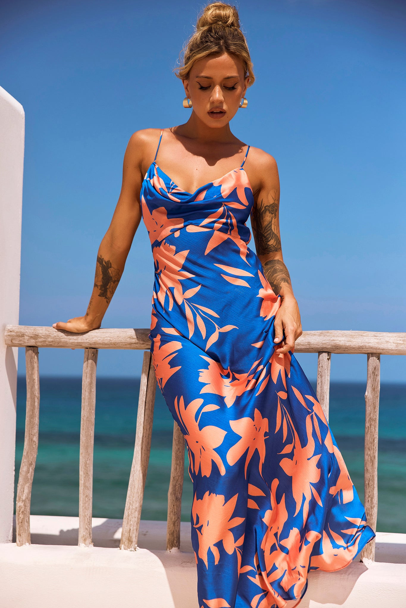 Mad Love Maxi Dress - Blue Multi | Sage and Paige AUS.