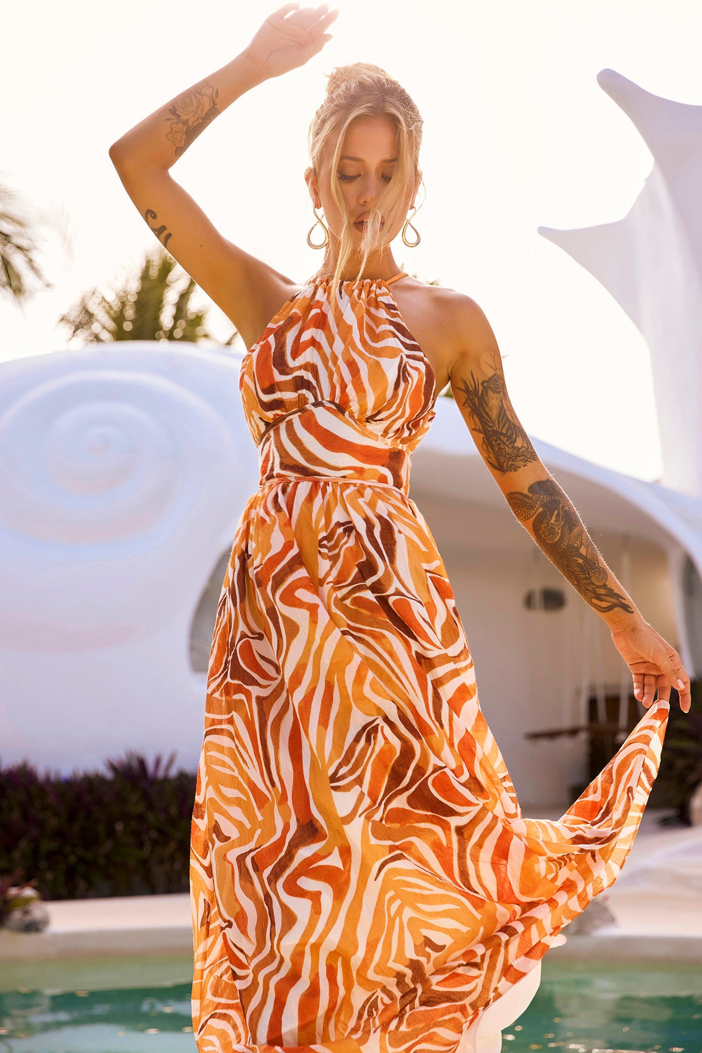 Lorena Maxi Dress - Orange | Sage and Paige AUS.