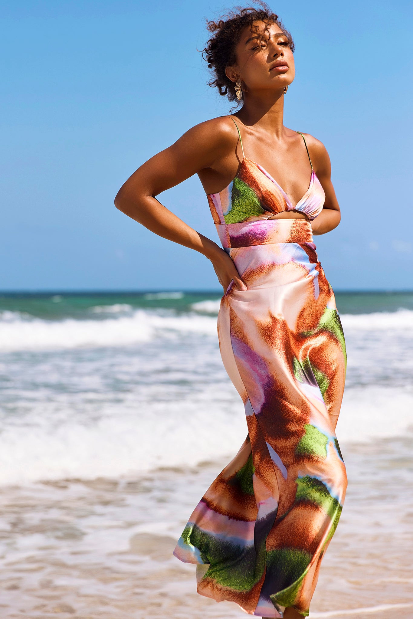 Name Me Maxi Dress - Orange Multi | Sage and Paige AUS.