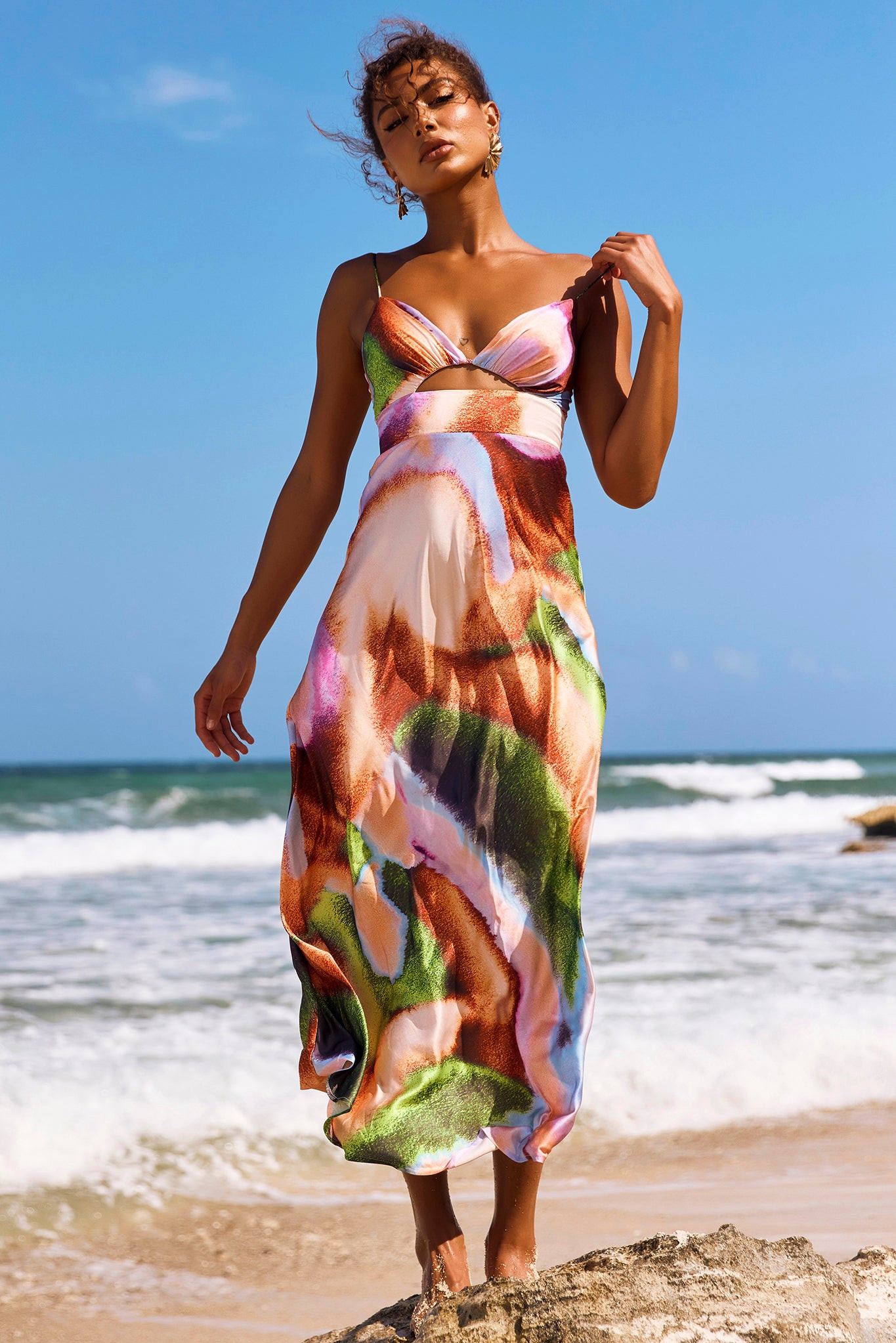 Name Me Maxi Dress - Orange Multi | Sage and Paige AUS.