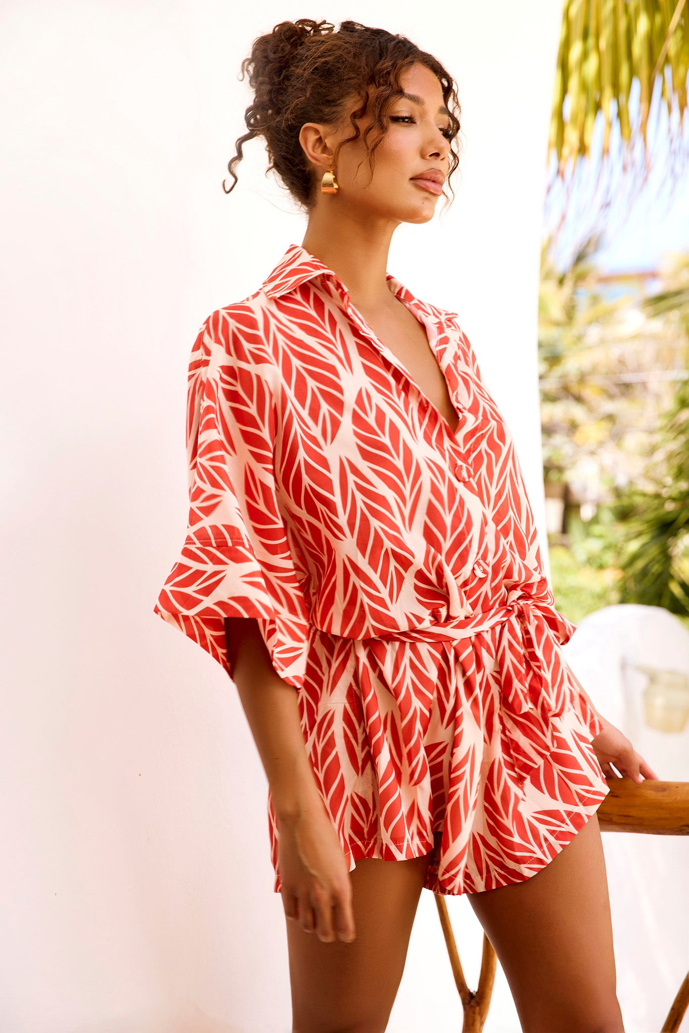 Ciao For Now Playsuit - Beige Red | Sage and Paige AUS.
