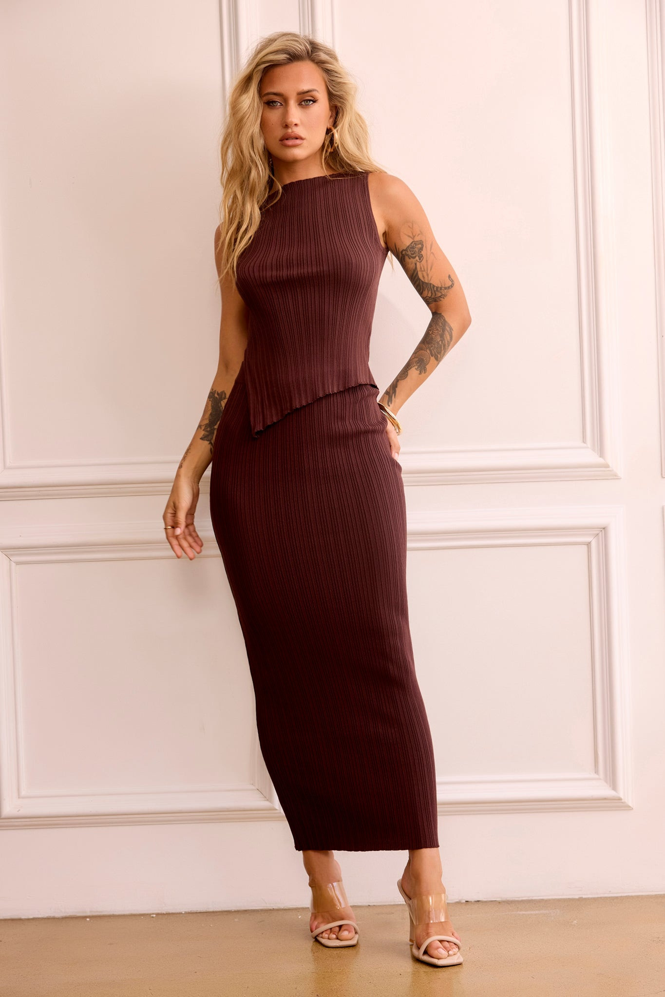 Coffee Chat Skirt - Chocolate | Sage and Paige AUS.