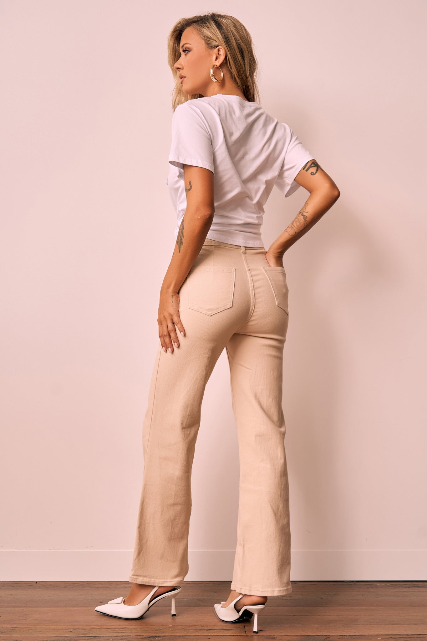 Ebbey Jeans - Beige | Sage and Paige AUS.