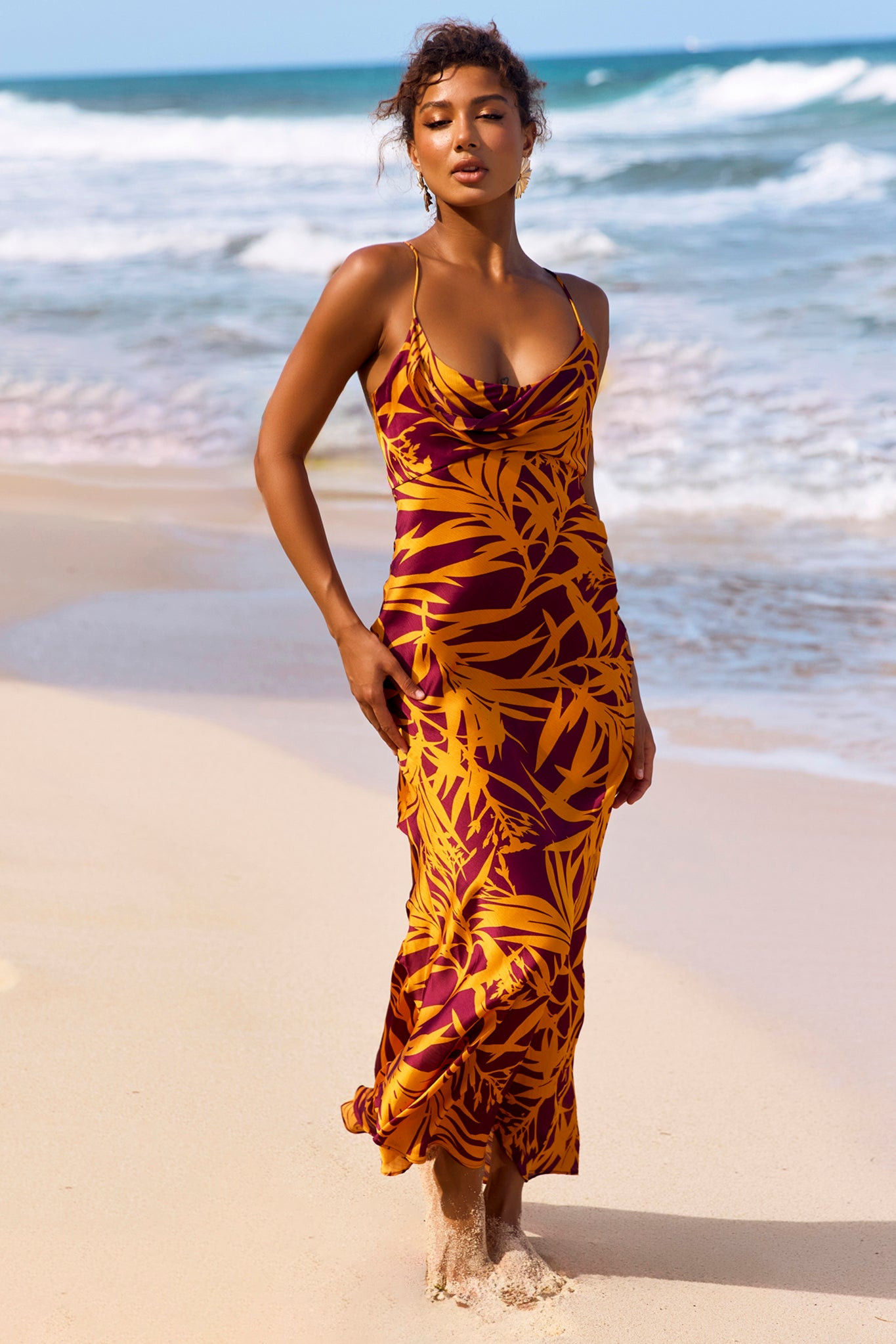 May In A Mood Maxi Dress - Mustard Multi | Sage and Paige AUS.