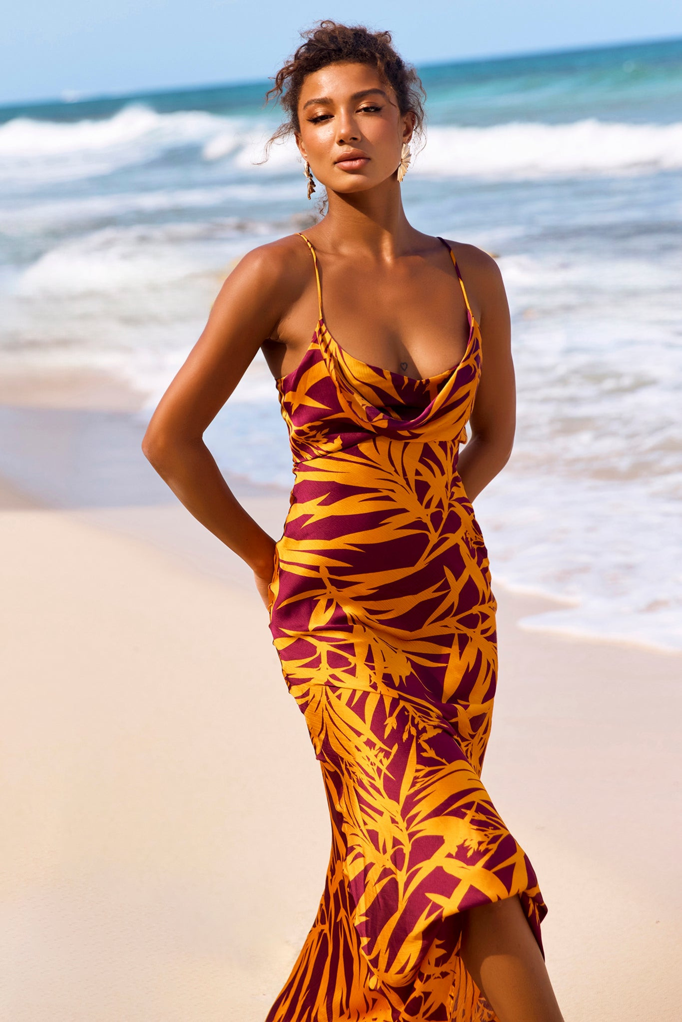 May In A Mood Maxi Dress - Mustard Multi | Sage and Paige AUS.