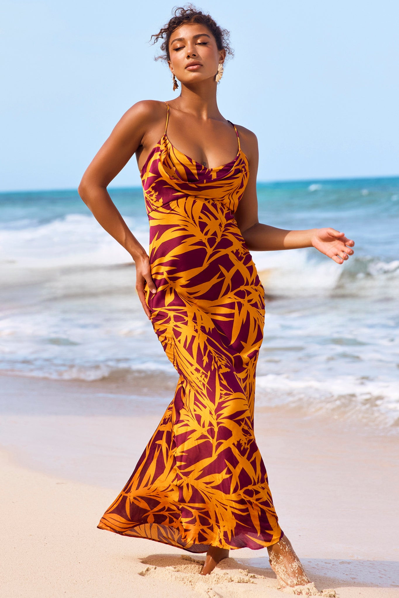 May In A Mood Maxi Dress - Mustard Multi | Sage and Paige AUS.