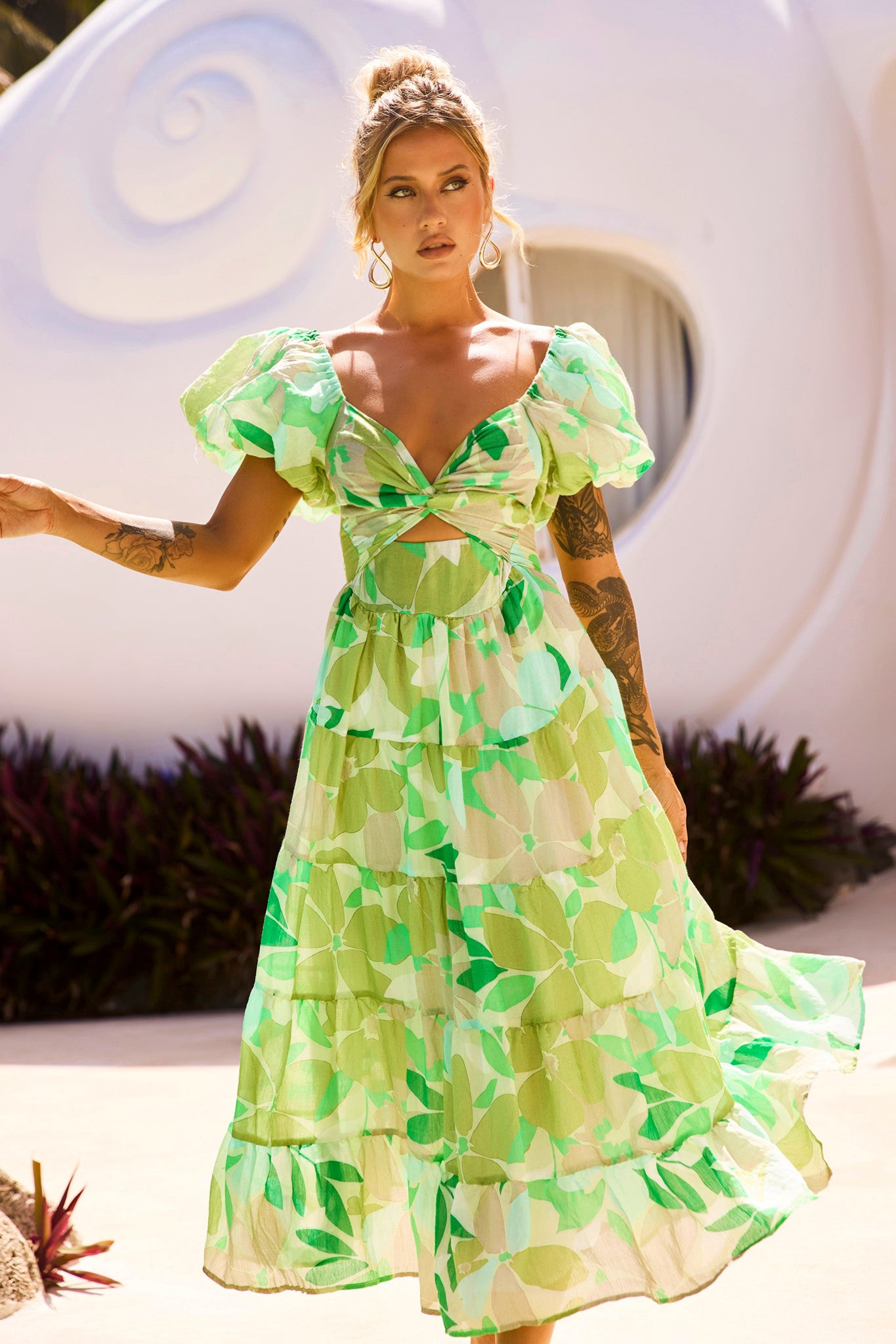 One Clover Midi Dress - Green | Sage and Paige AUS.