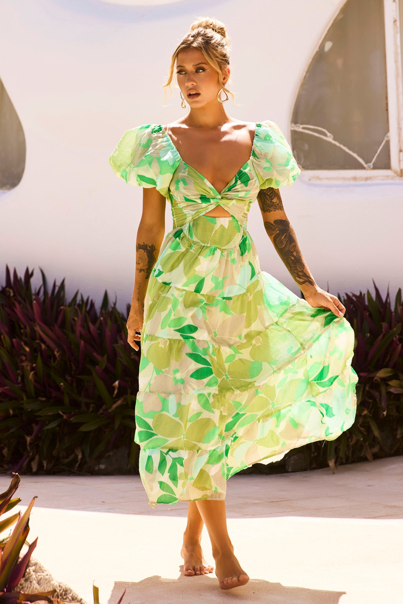 One Clover Midi Dress - Green | Sage and Paige AUS.