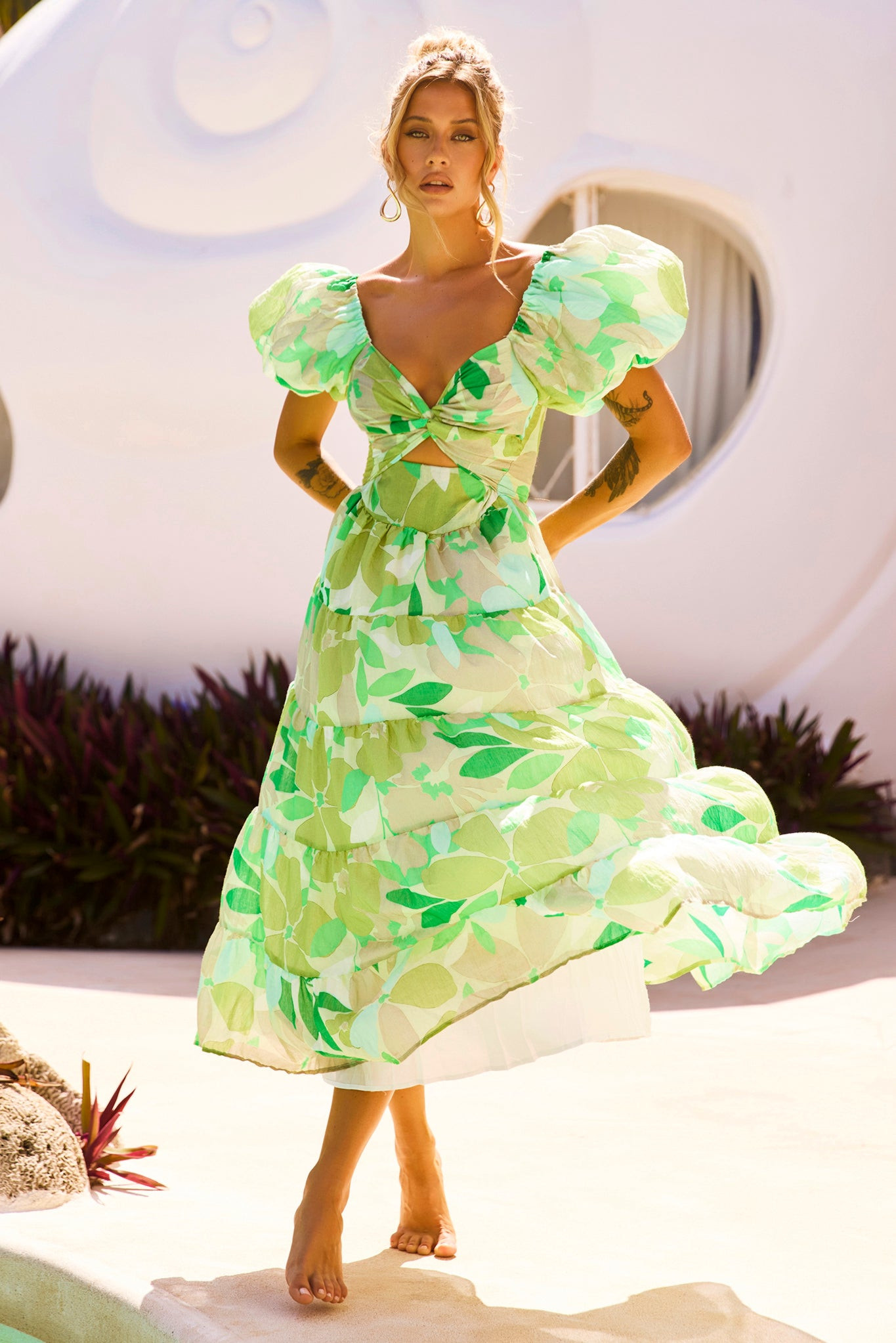 One Clover Midi Dress - Green | Sage and Paige AUS.