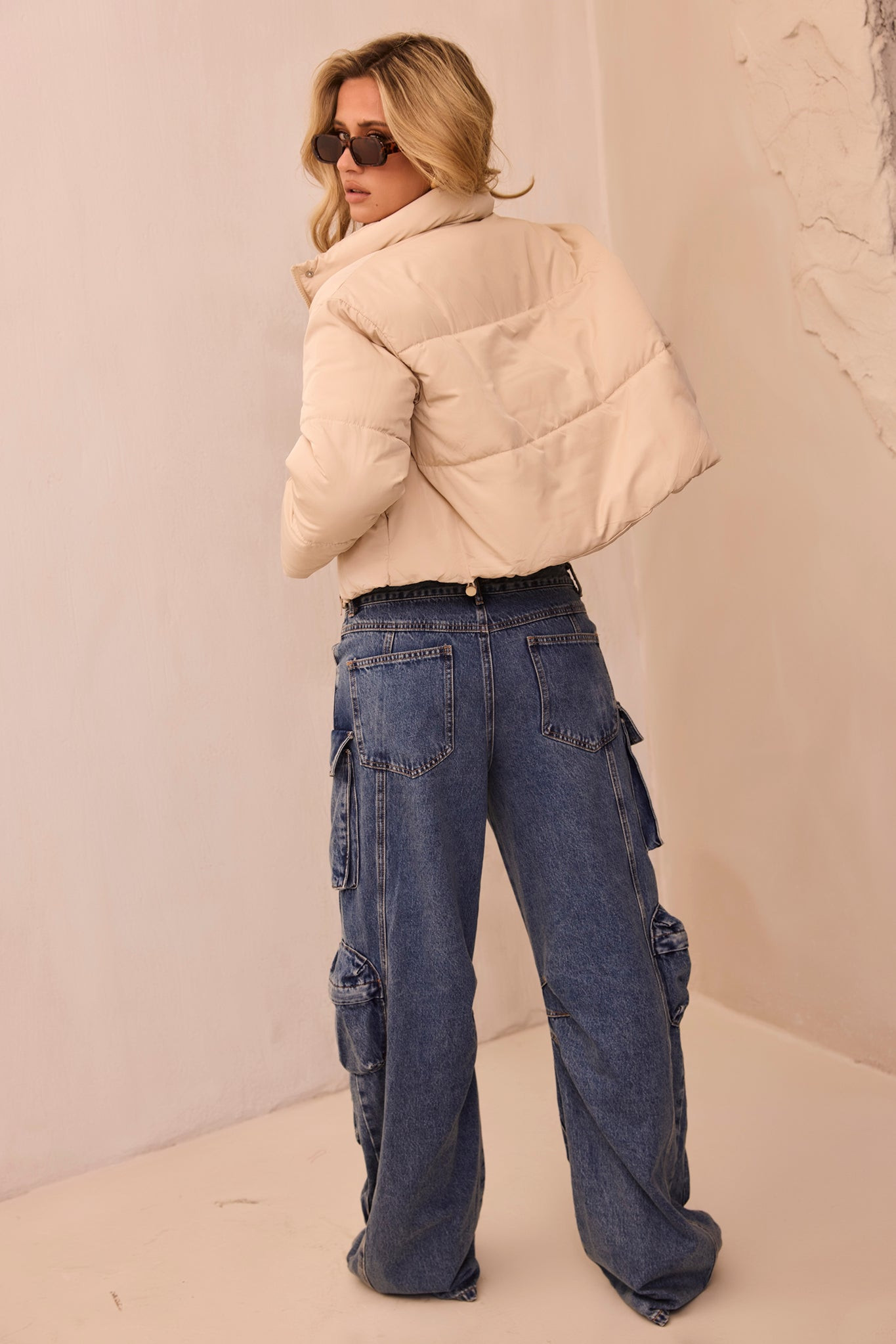In A Bubble Puffer Jacket - Beige | Sage and Paige AUS.