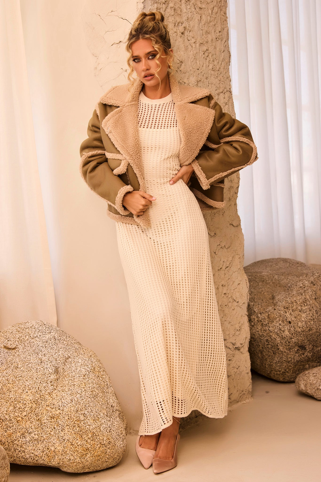 Scrunch Time Vegan Jacket - Khaki | Sage and Paige AUS.