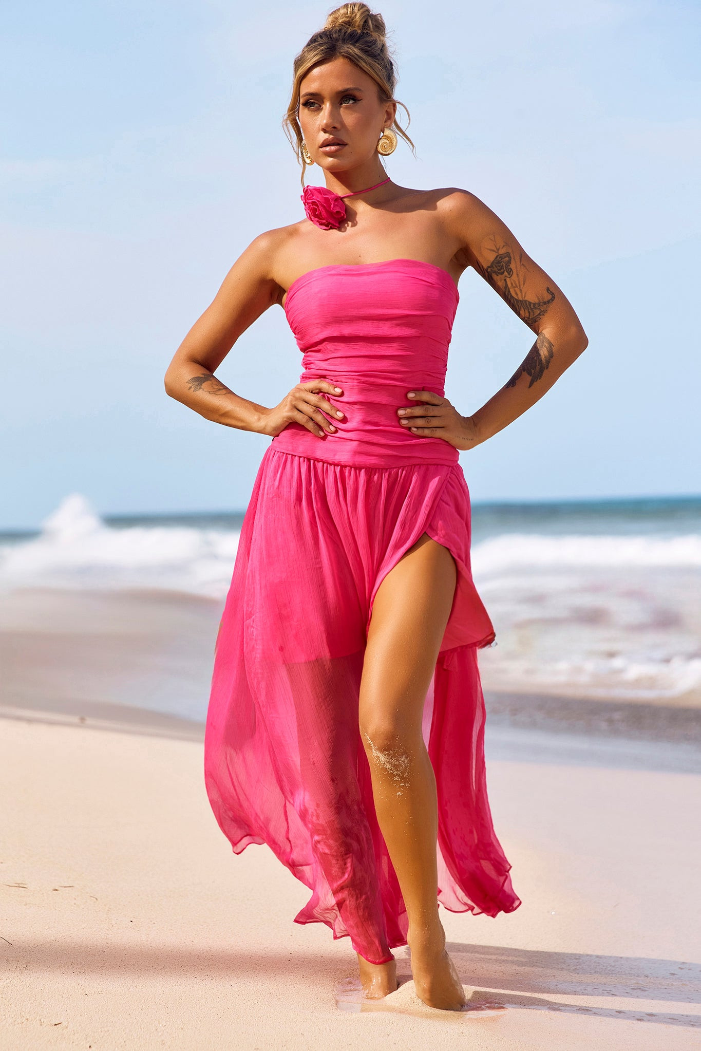 The Briana Maxi Dress - Hot Pink | Sage and Paige AUS.
