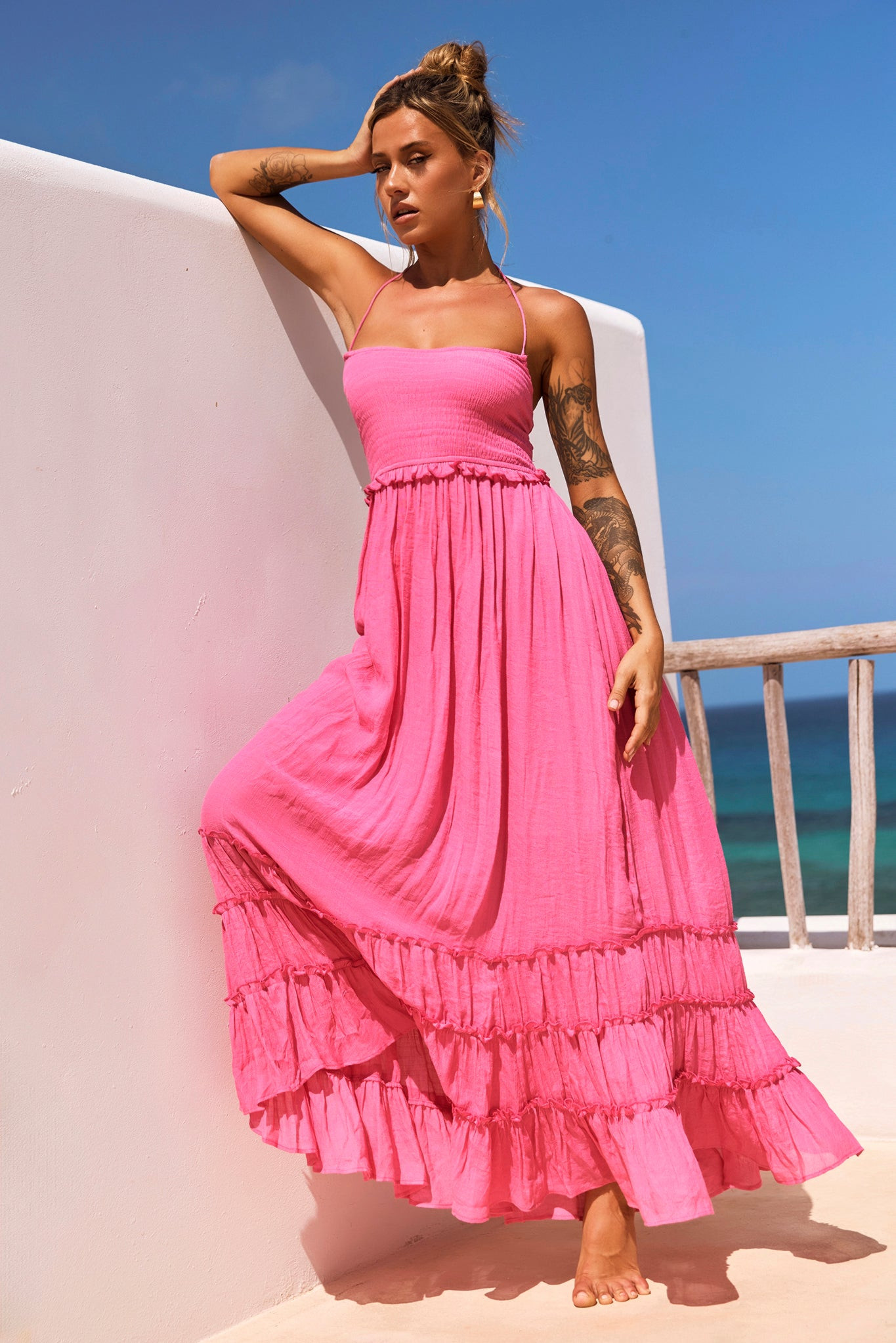 Sun Setter Maxi Dress - Pink | Sage and Paige AUS.