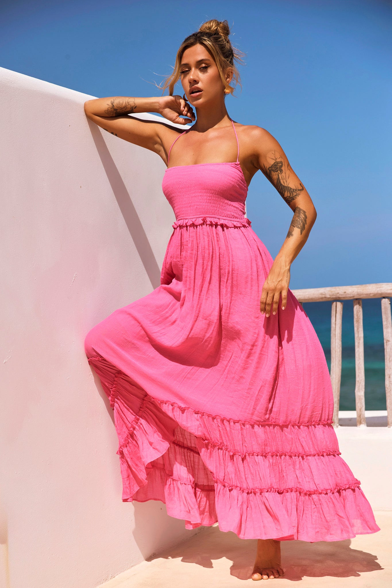 Sun Setter Maxi Dress - Pink | Sage and Paige AUS.