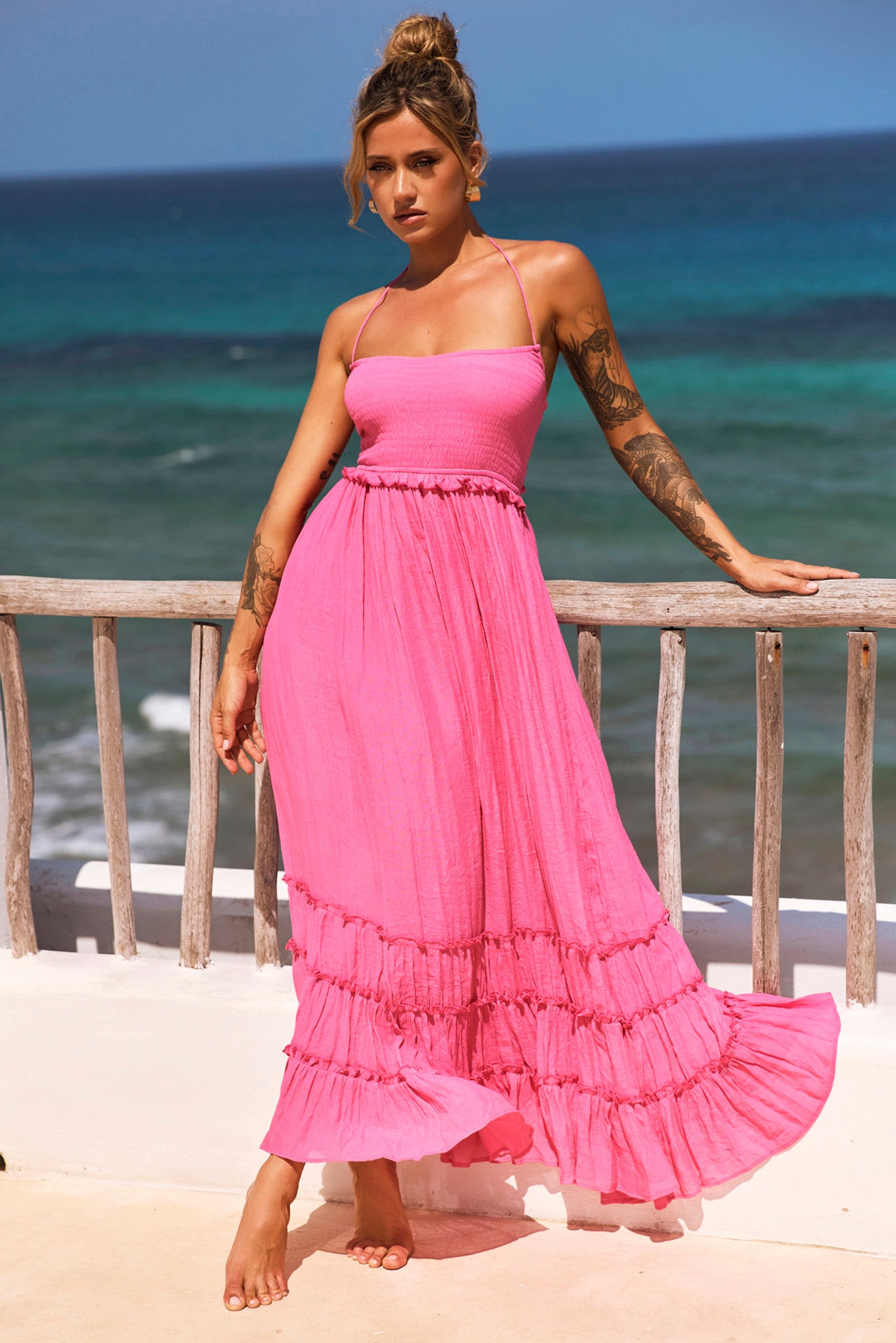 Sun Setter Maxi Dress - Pink | Sage and Paige AUS.
