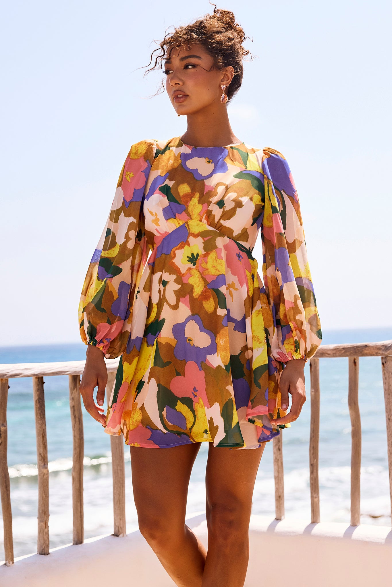 End Game Mini Dress - Yellow Multi | Sage and Paige AUS.