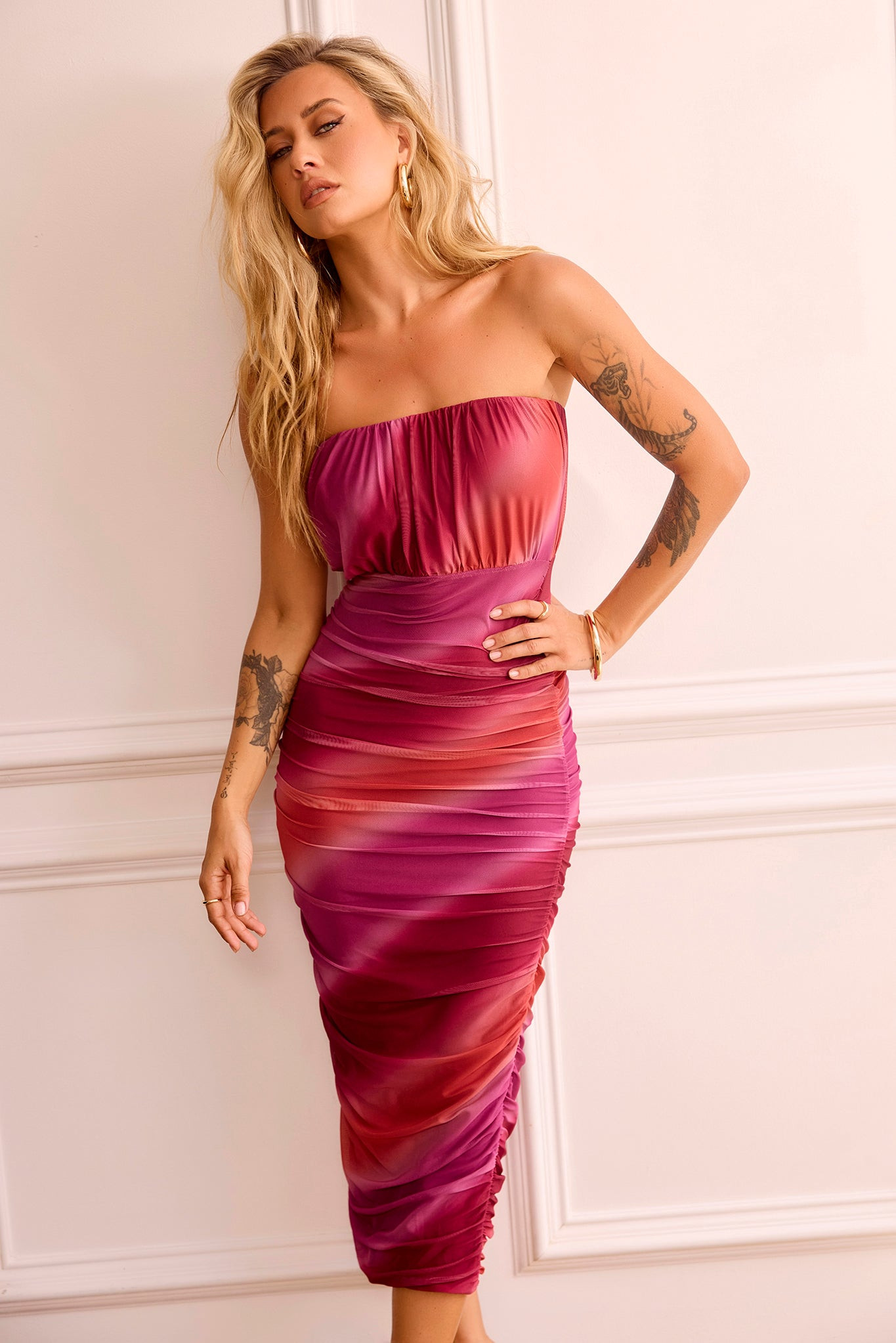 Sorella Midi Dress - Maroon | Sage and Paige AUS.