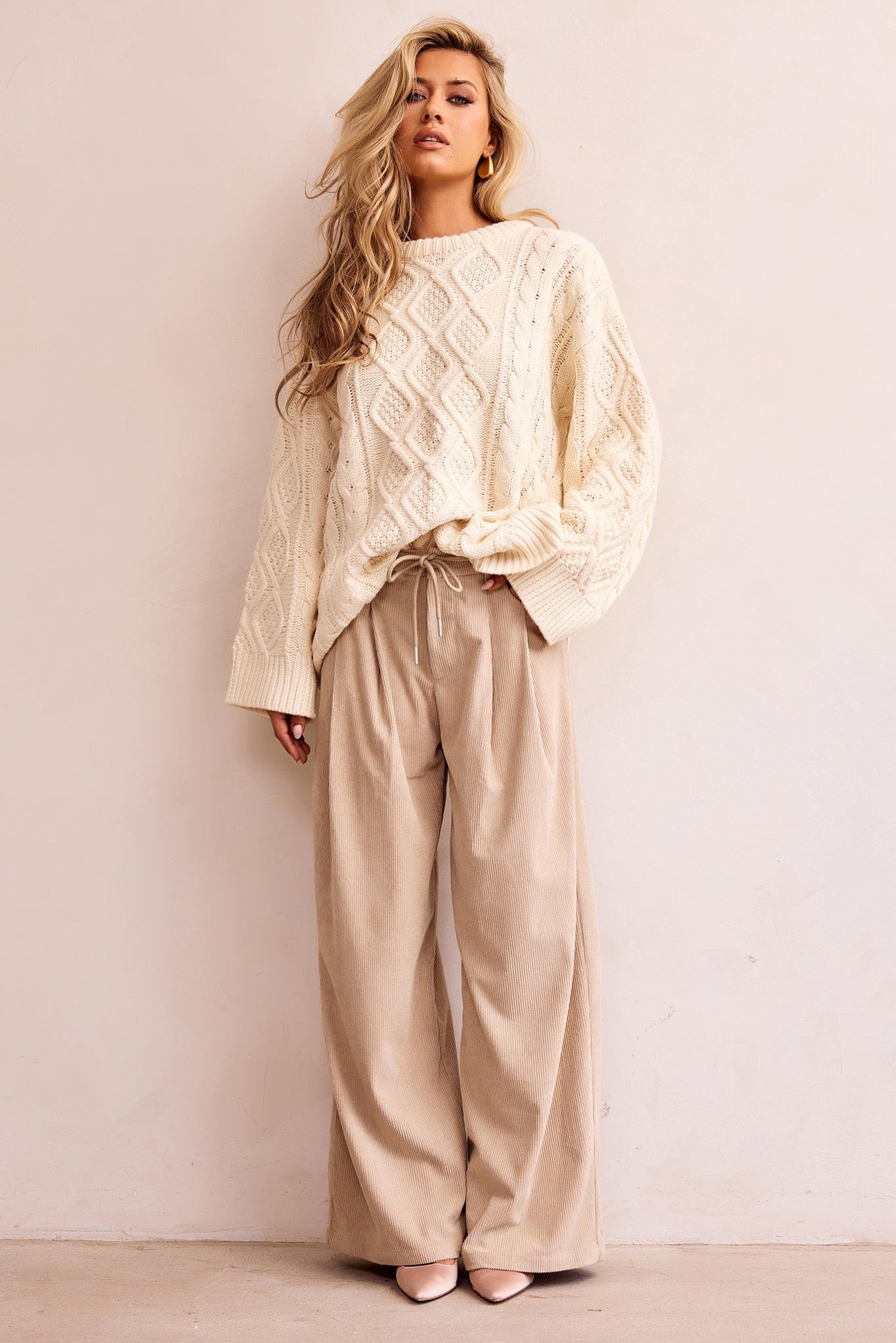 Falling Forward Knit Sweater - Cream | Sage and Paige AUS.