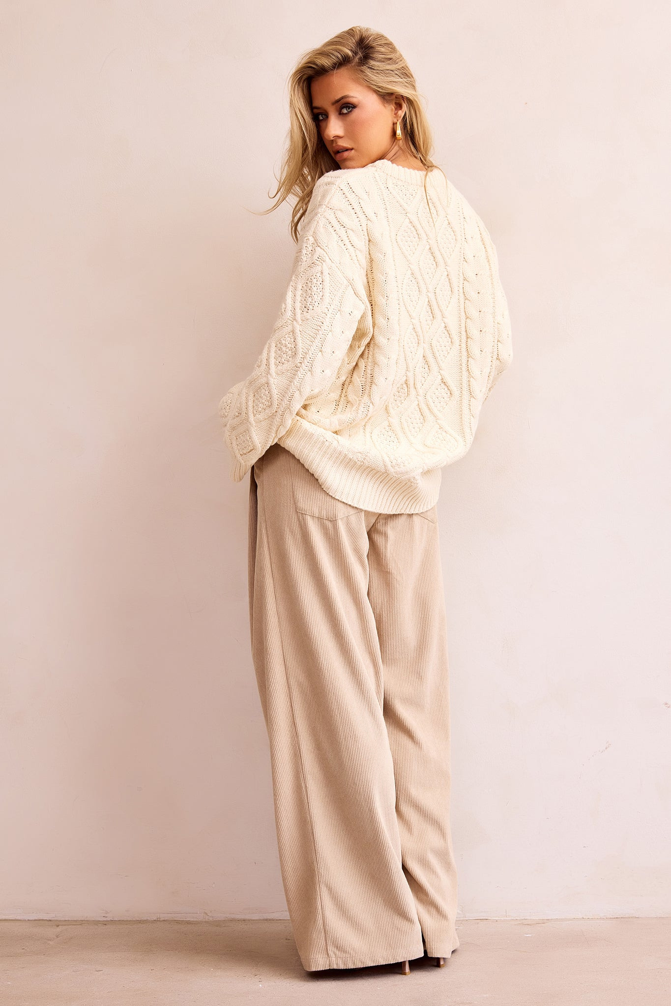 Falling Forward Knit Sweater - Cream | Sage and Paige AUS.