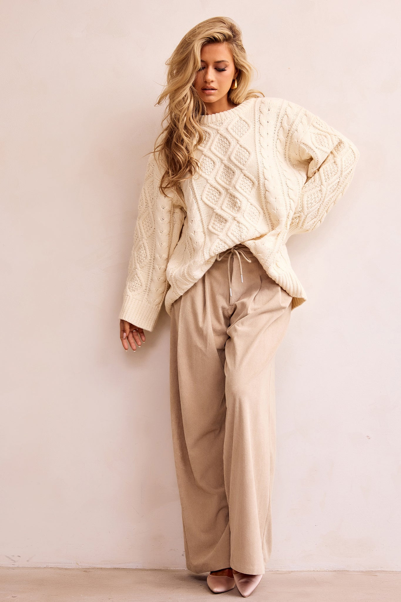 Falling Forward Knit Sweater - Cream | Sage and Paige AUS.