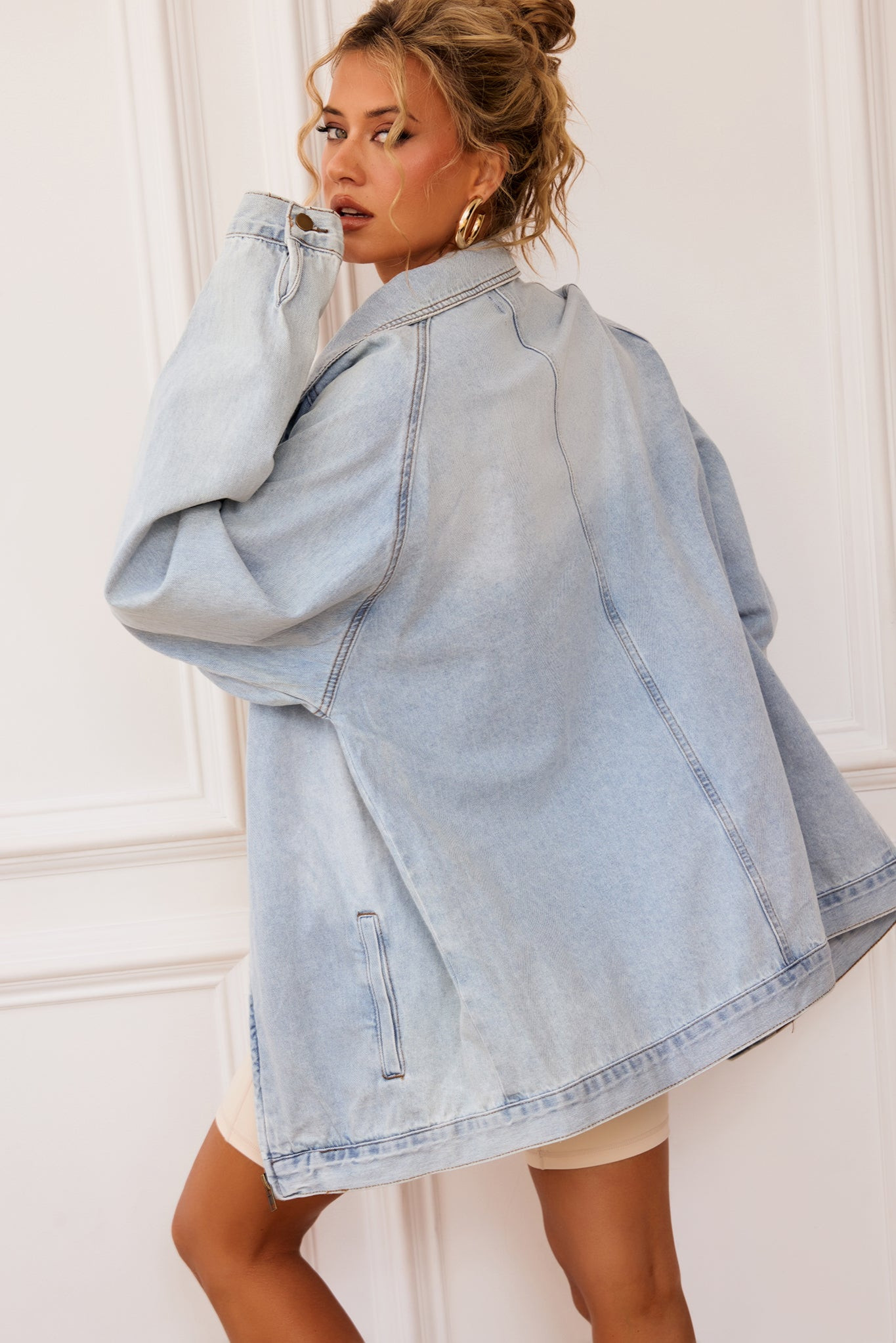 Hit Above Denim Jacket - Denim Blue | Sage and Paige AUS.