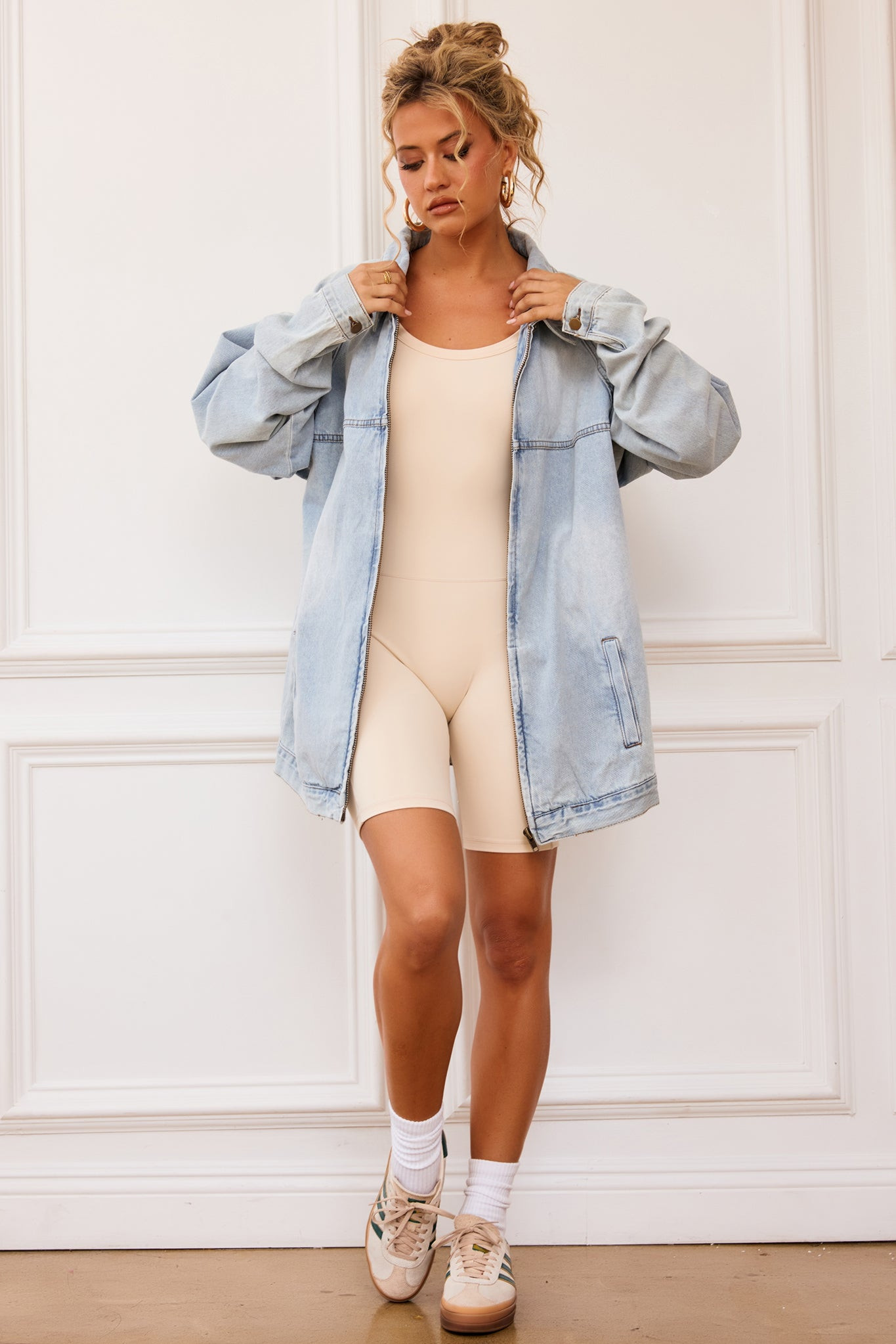 Hit Above Denim Jacket - Denim Blue | Sage and Paige AUS.