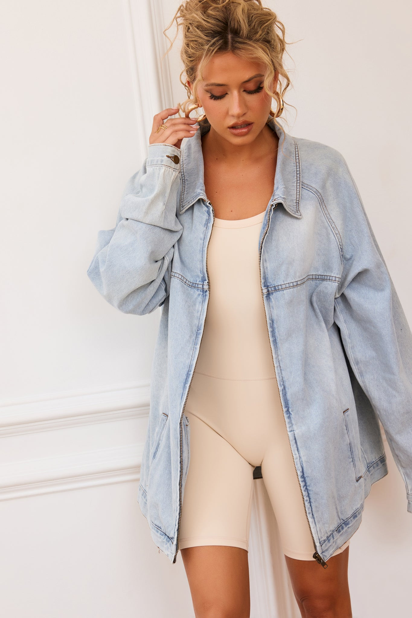 Hit Above Denim Jacket - Denim Blue | Sage and Paige AUS.