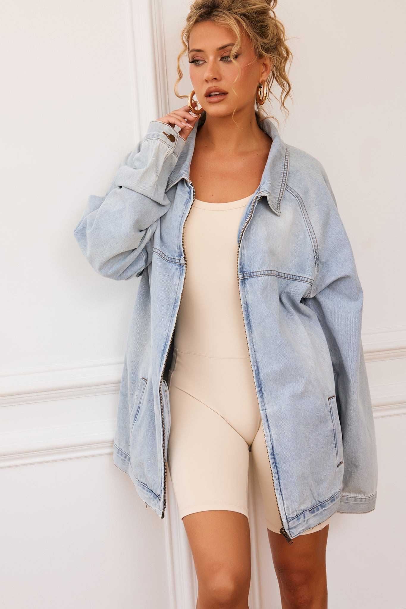 Hit Above Denim Jacket - Denim Blue | Sage and Paige AUS.