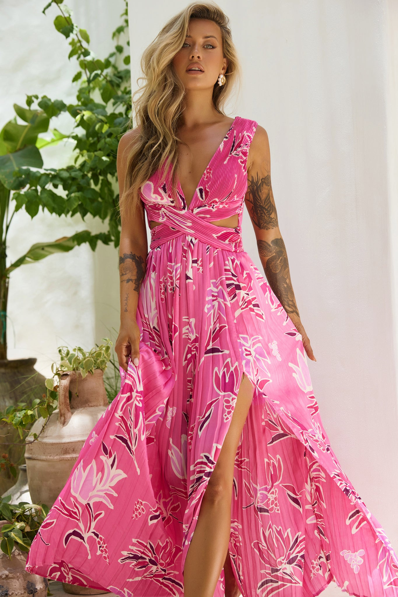 Just Like Paradise Maxi Dress - Hot Pink | Sage and Paige AUS.