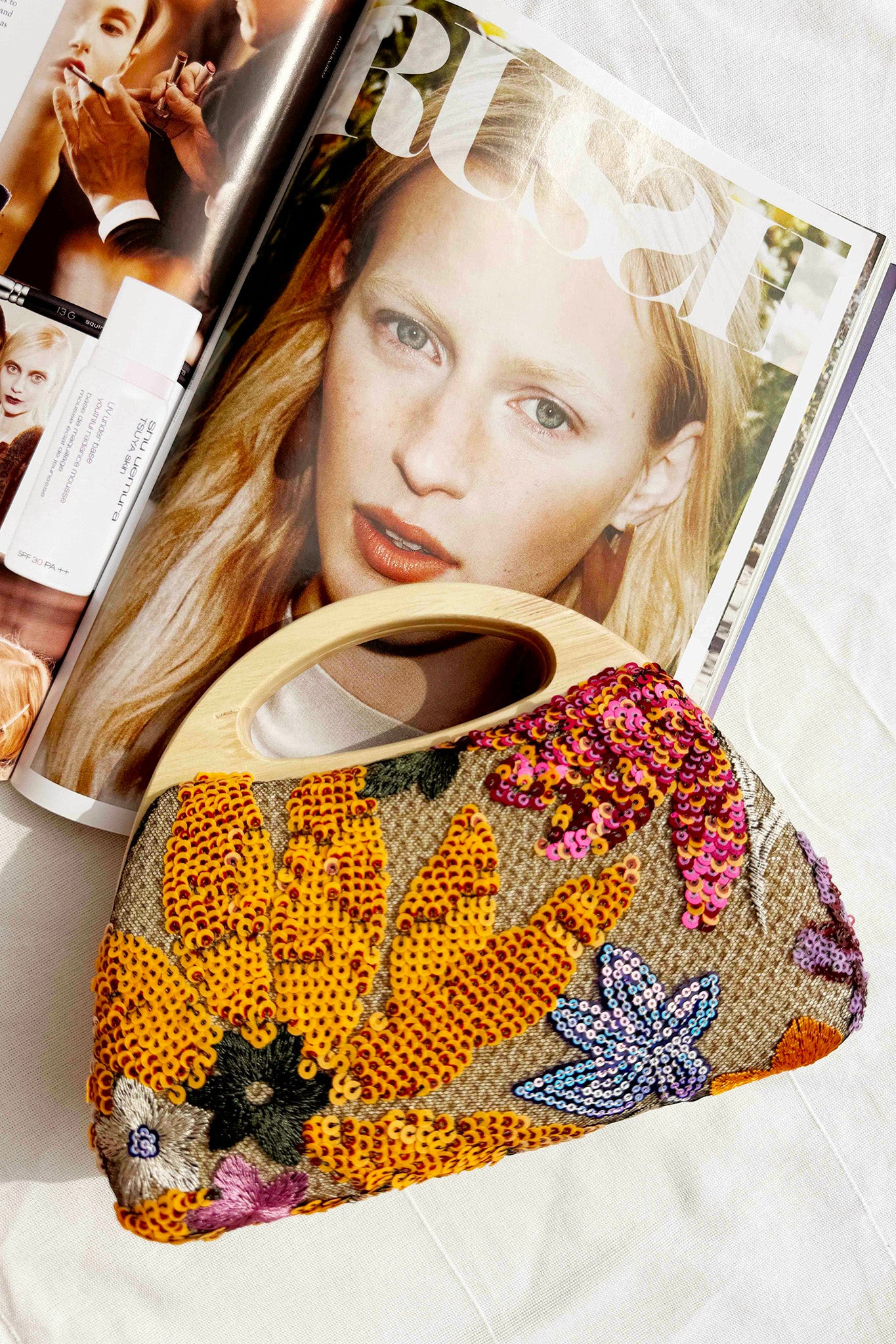 Vintage Summer Clutch Bag - Orange Multi | Sage and Paige AUS.