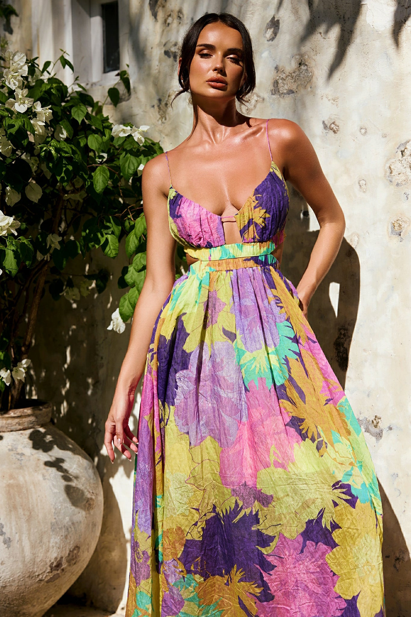 Taking It Maxi Dress - Yellow Multi | Sage and Paige AUS.