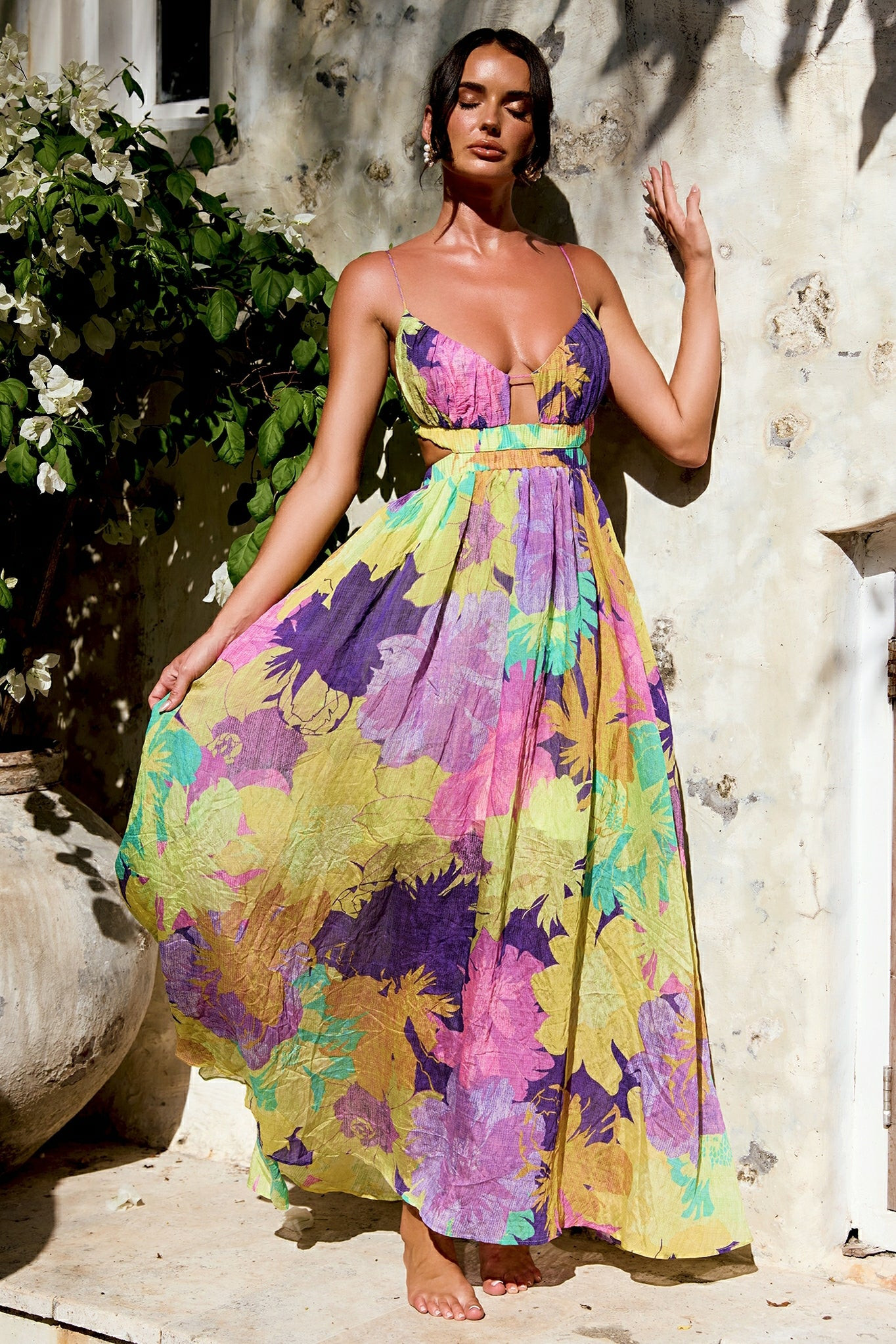 Taking It Maxi Dress - Yellow Multi | Sage and Paige AUS.
