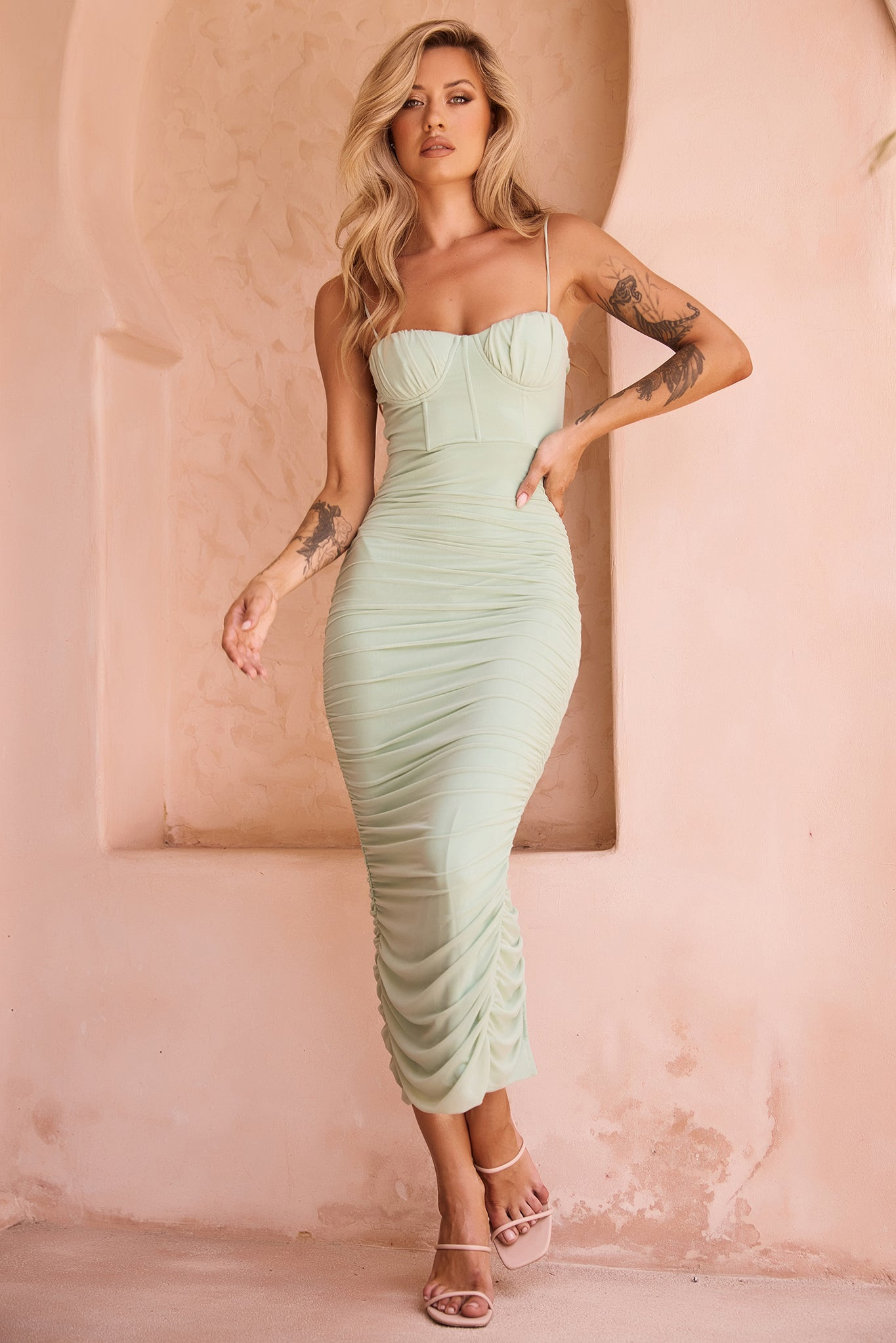 All Clear Midi Dress - Sage | Sage and Paige AUS.