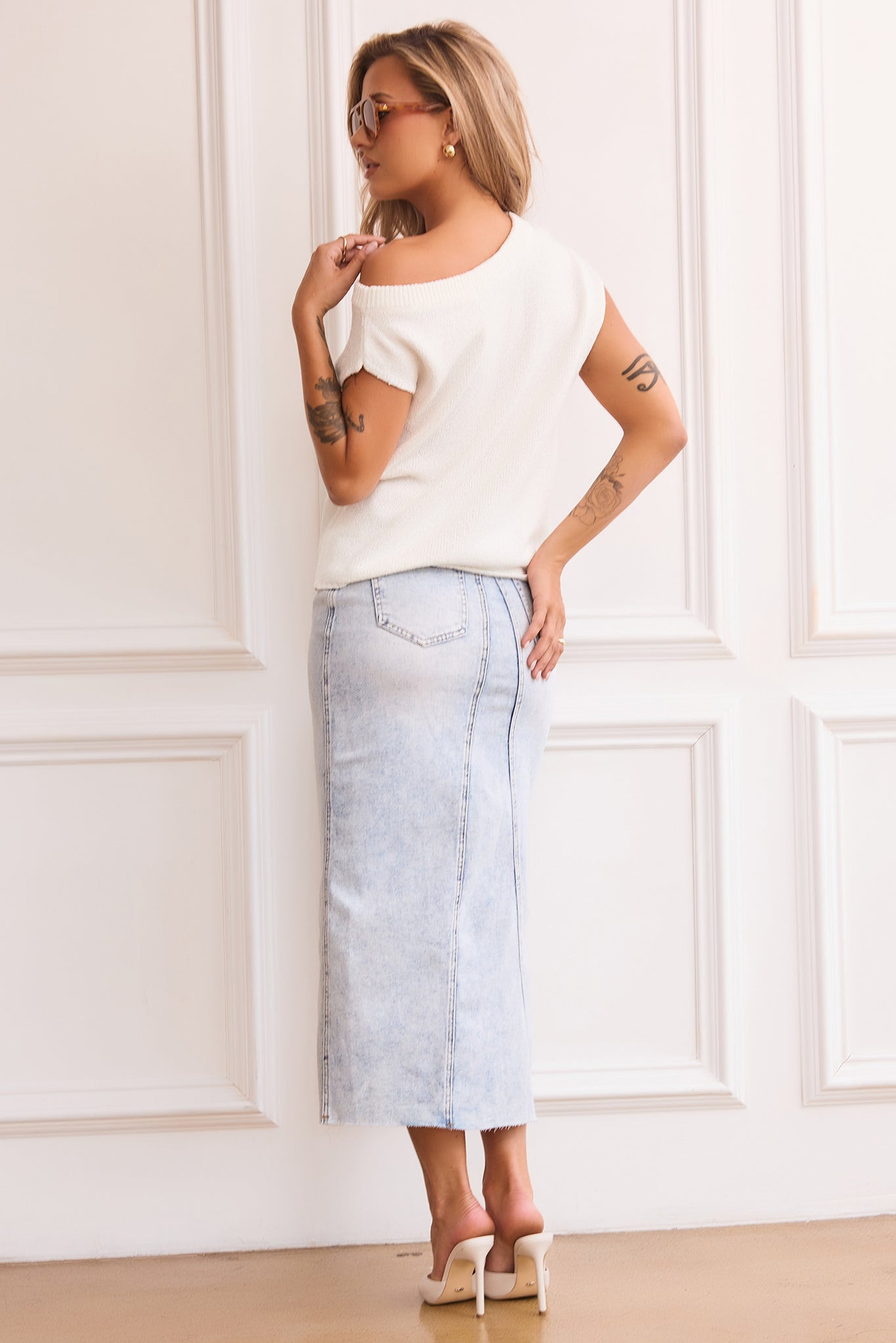 Dance In The Sun Knit Top - White | Sage and Paige AUS.