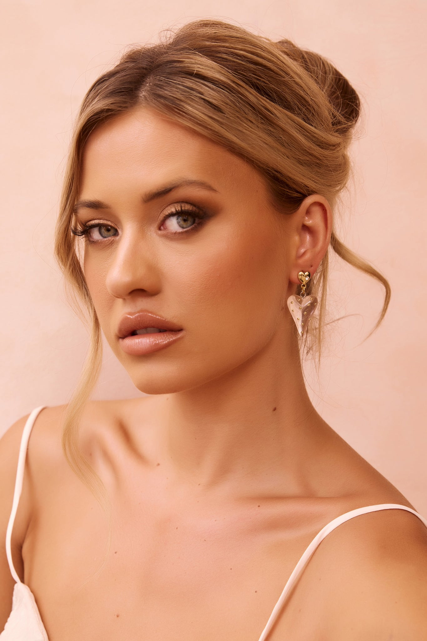 Heart Glows Earrings - Clear | Sage and Paige AUS.