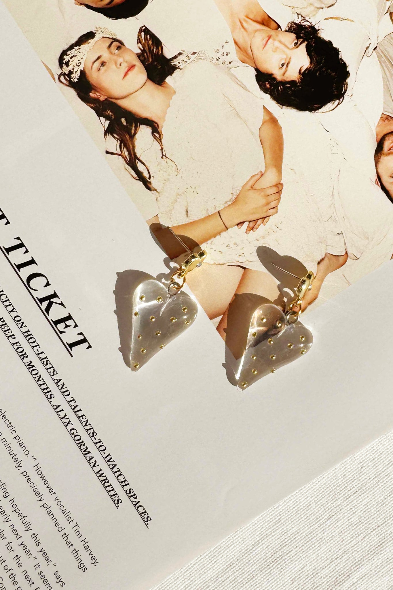 Heart Glows Earrings - Clear | Sage and Paige AUS.